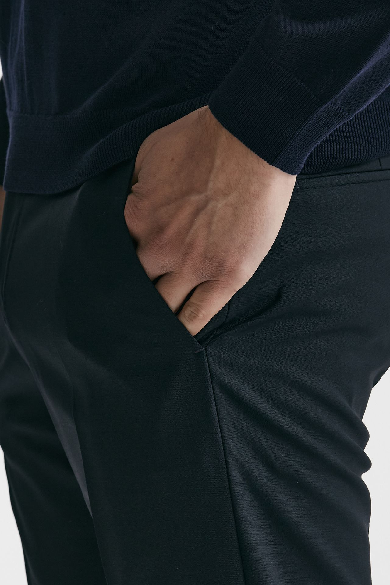 Pantalone in lana stretch EDGE- DIECI blu