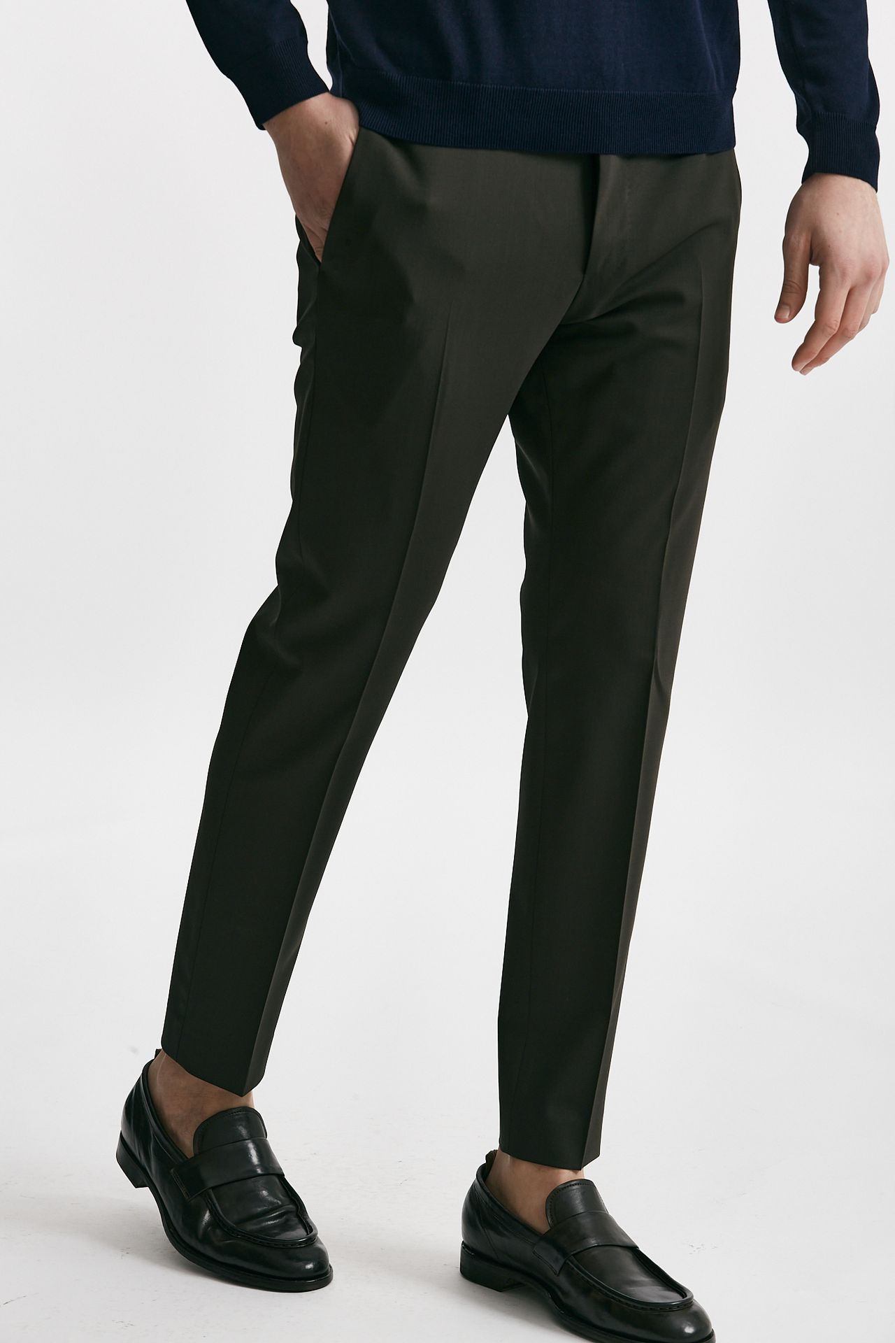 Pantalone in lana stretch EDGE- DIECI marrone
