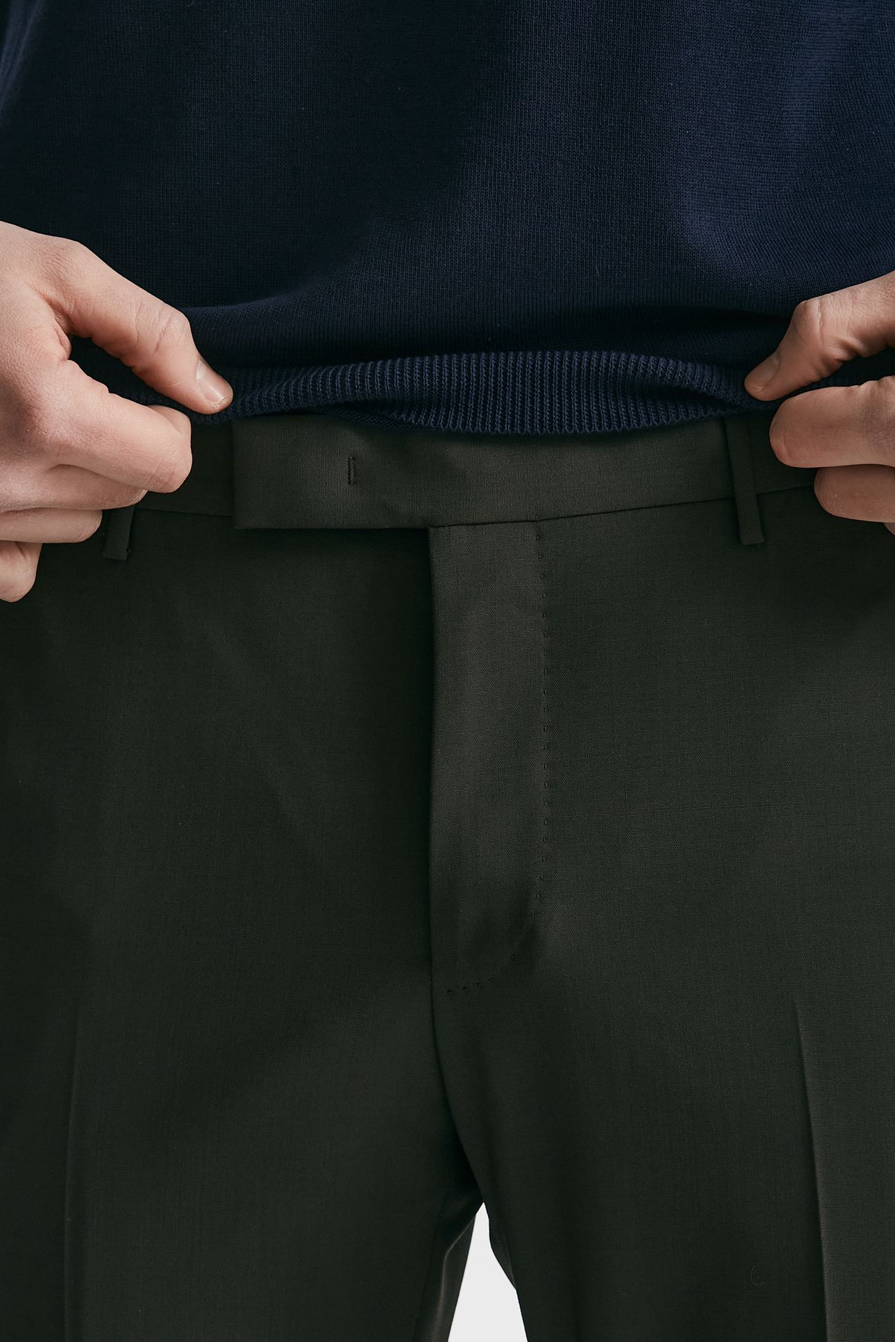 Pantalone in lana stretch EDGE- DIECI marrone