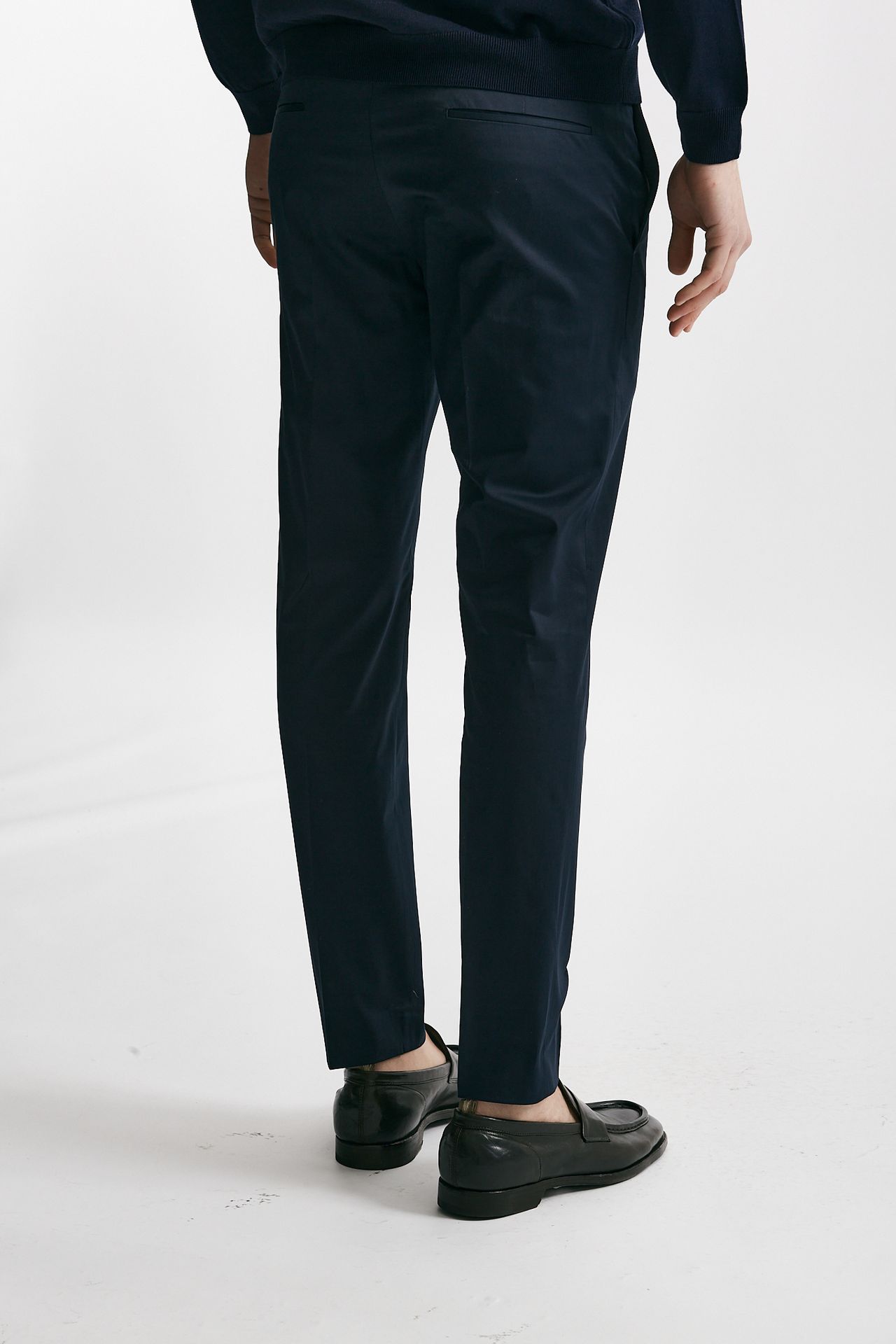 Pantalone in cotone raso stretch EDGE- DIECI blu
