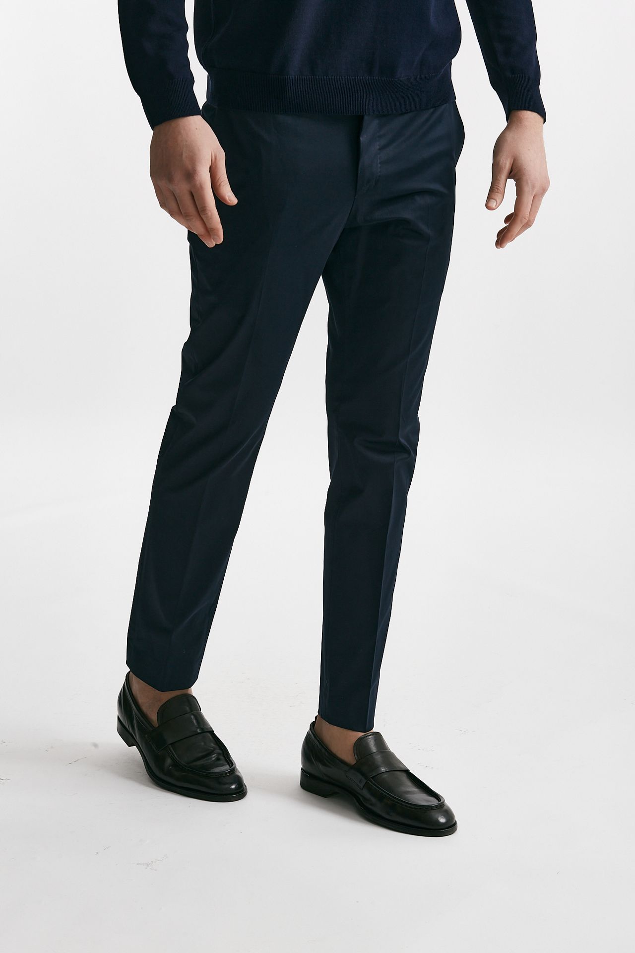 Pantalone in cotone raso stretch EDGE- DIECI blu