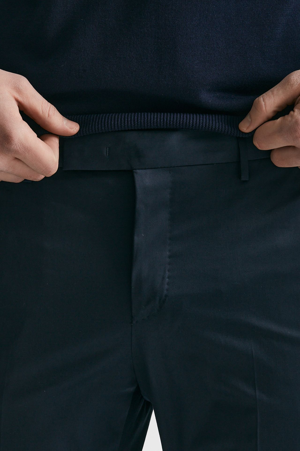 Pantalone in cotone raso stretch EDGE- DIECI blu