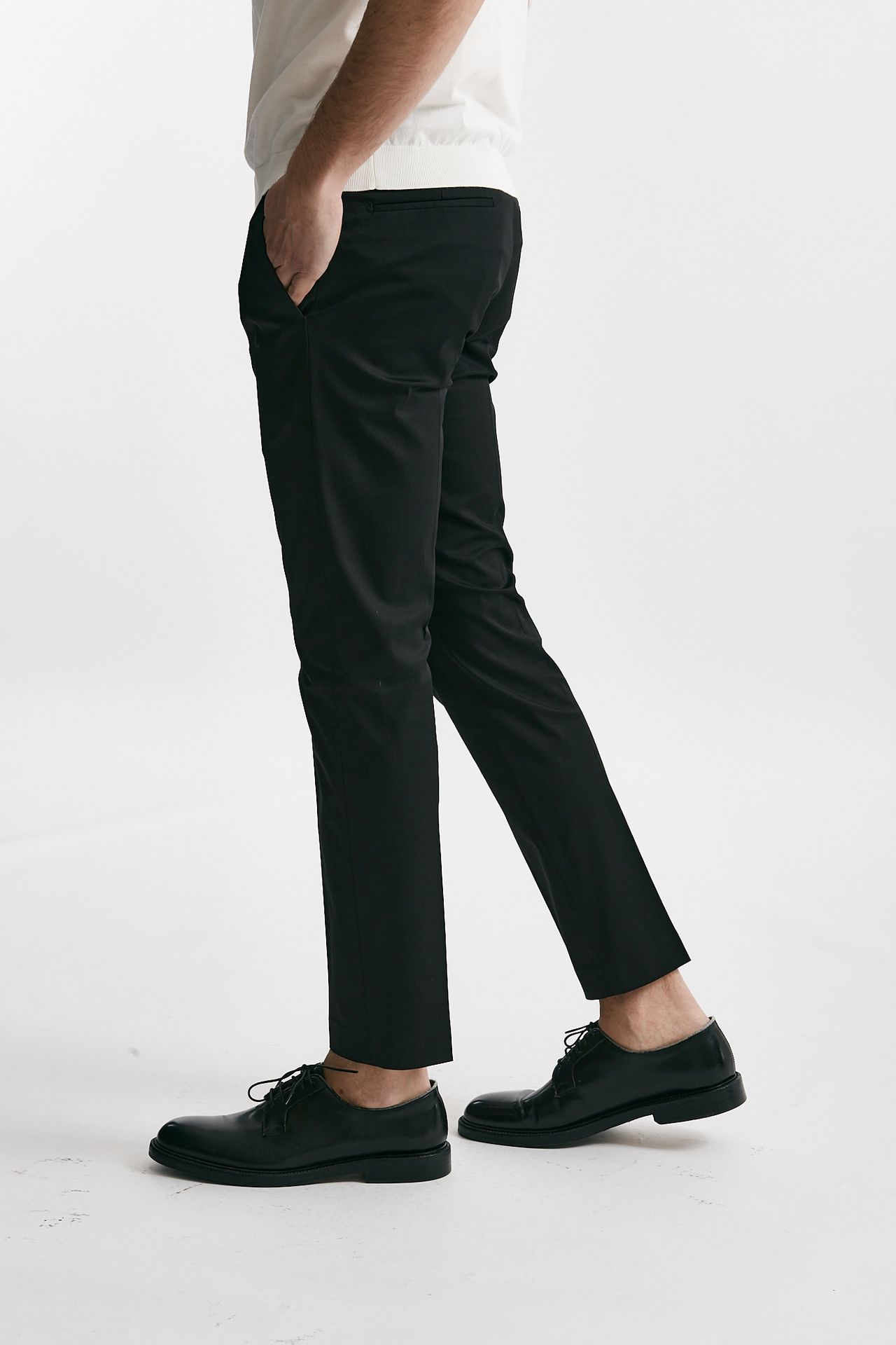 Pantalone in cotone raso stretch EDGE- DIECI nero