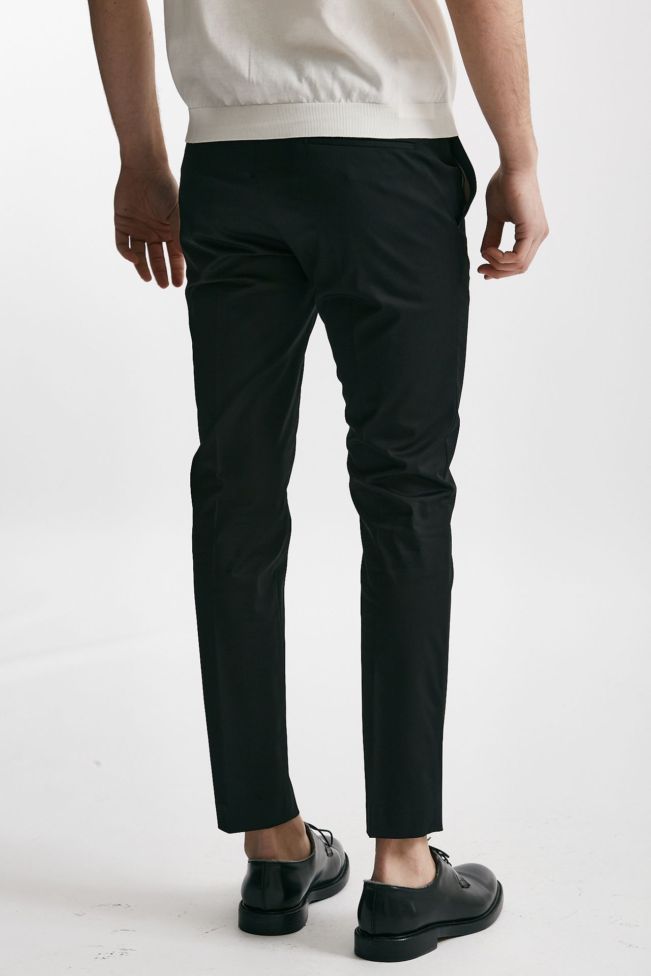 Pantalone in cotone raso stretch EDGE- DIECI nero
