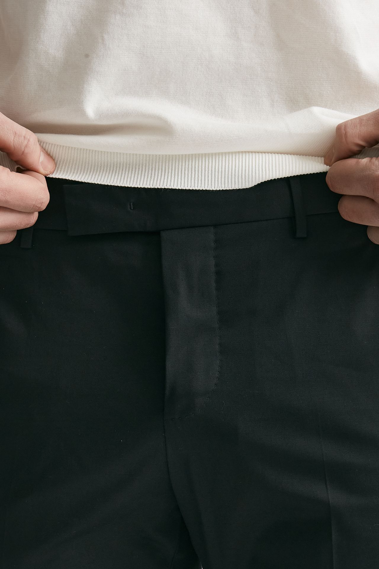 Pantalone in cotone raso stretch EDGE- DIECI nero
