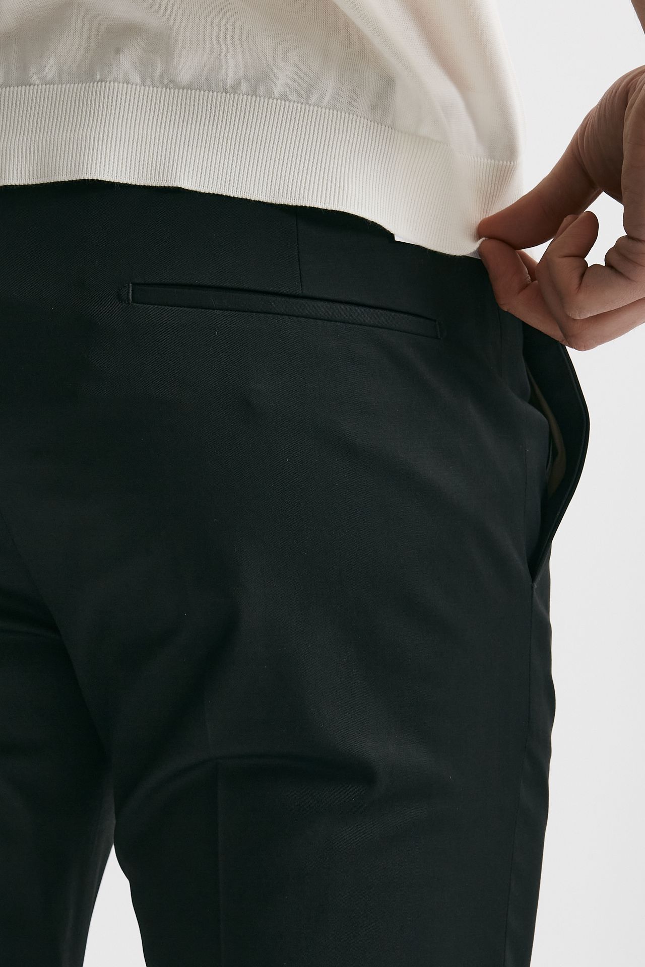 Pantalone in cotone raso stretch EDGE- DIECI nero