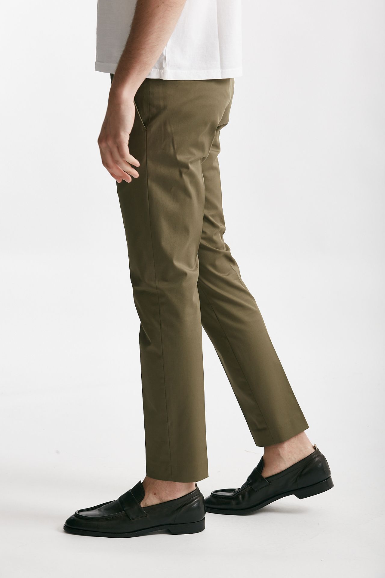 Pantalone EDGE- DIECI in cotone raso stretch verde
