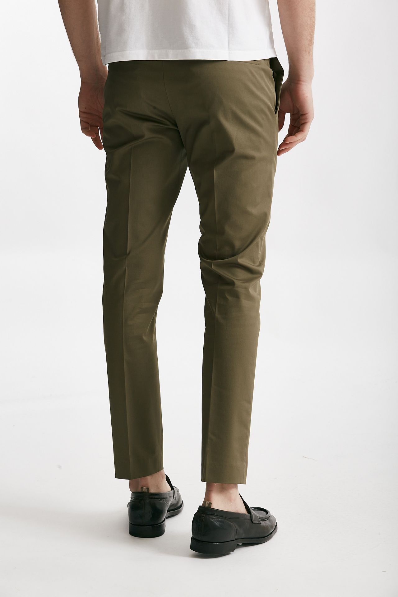 Pantalone EDGE- DIECI in cotone raso stretch verde