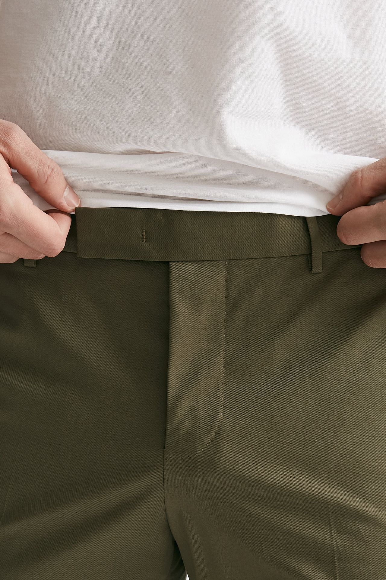 Pantalone EDGE- DIECI in cotone raso stretch verde