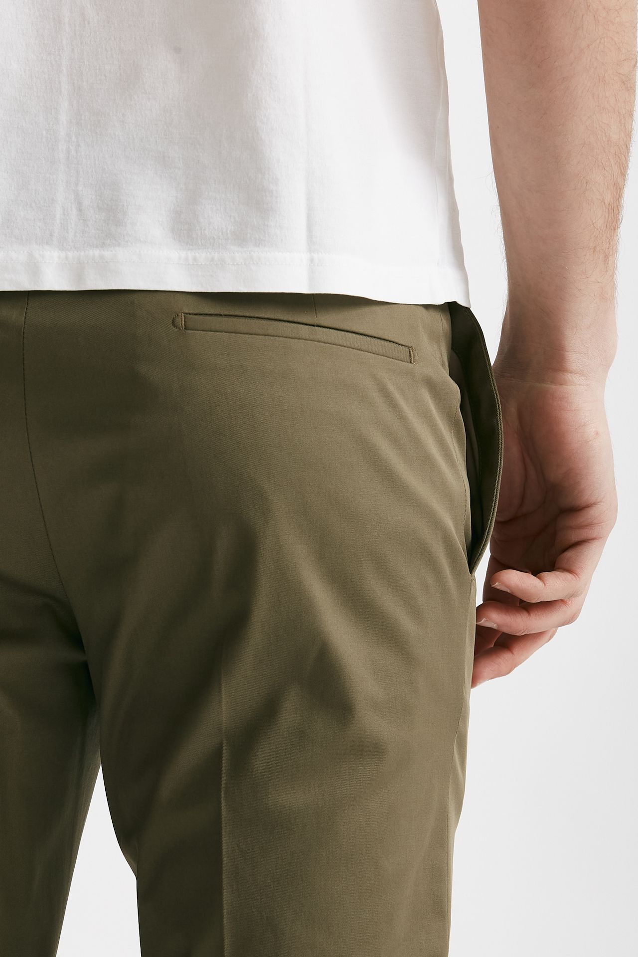 Pantalone EDGE- DIECI in cotone raso stretch verde