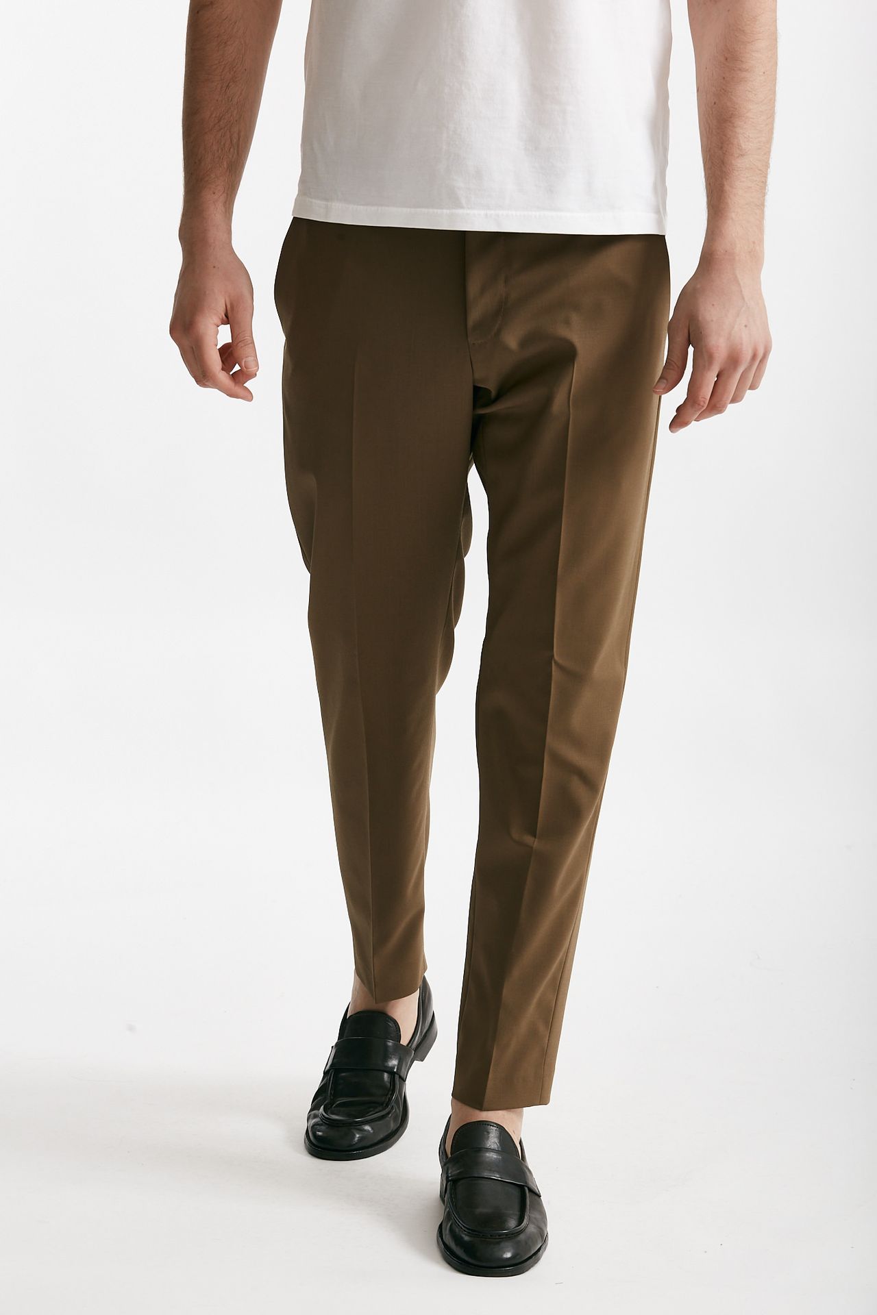 Pantalone EDGE-REBEL in lana stretch cammello