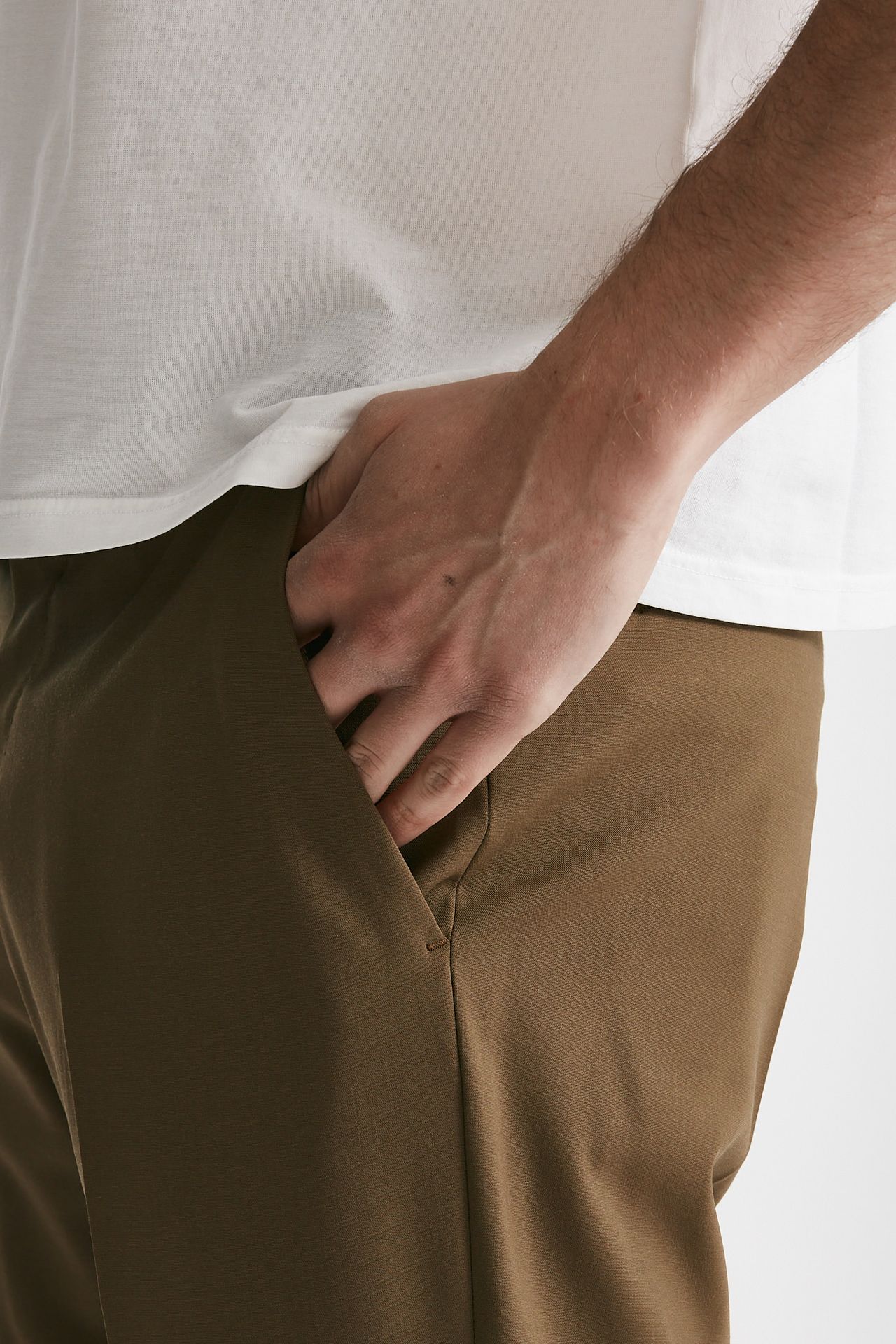 Pantalone EDGE-REBEL in lana stretch cammello