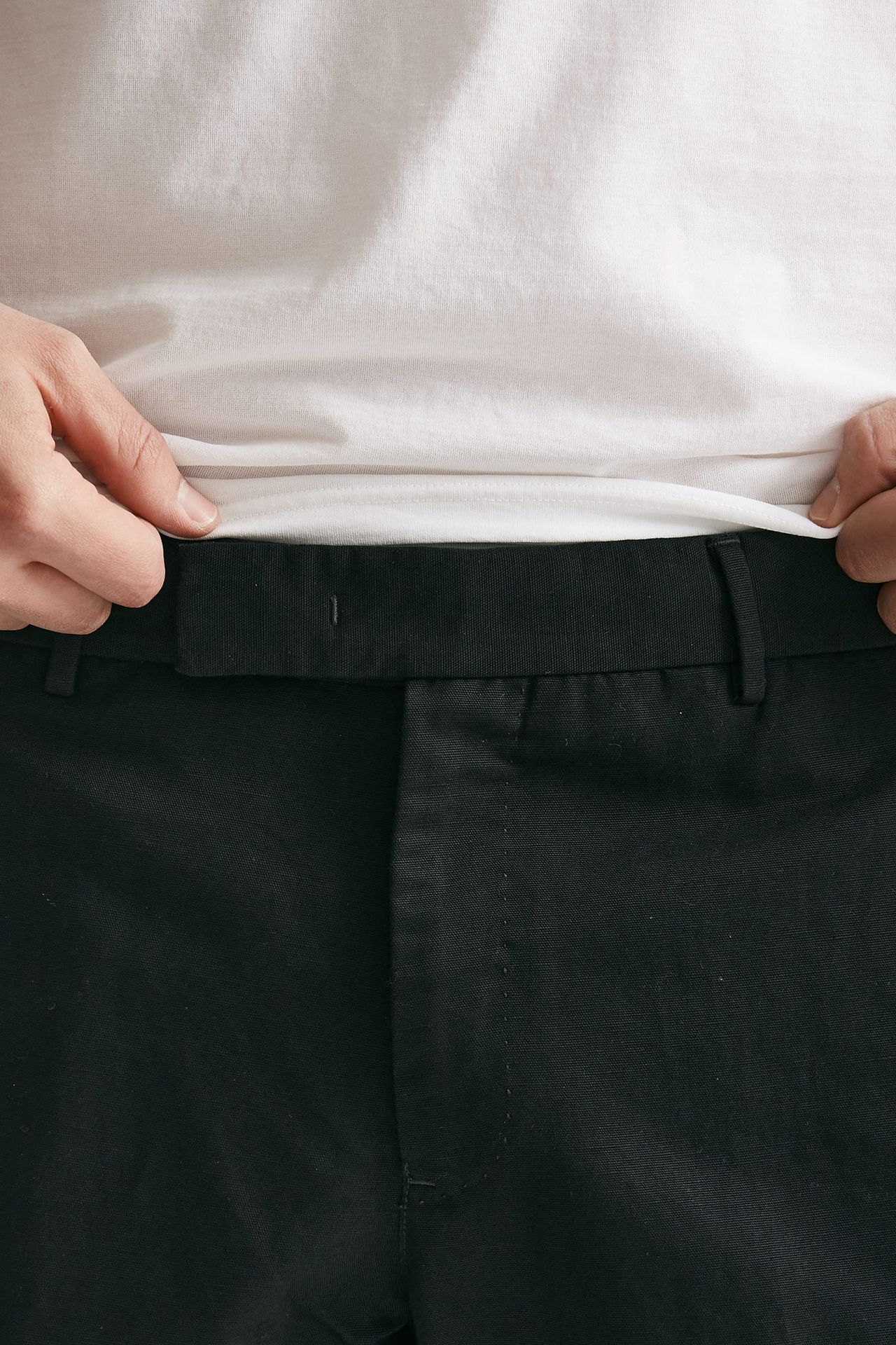 Pantalone EDGE-REBEL in cotone e lino nero