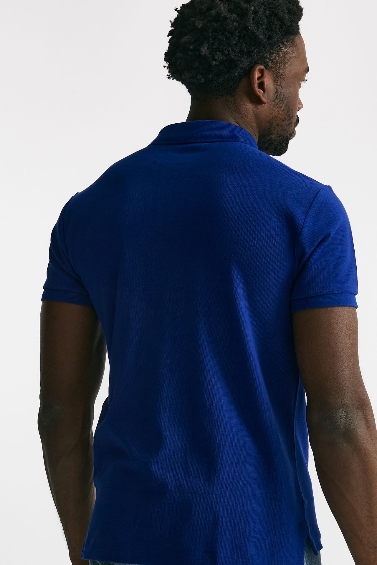 Polo in cotone Slim-Fit blu elettrico