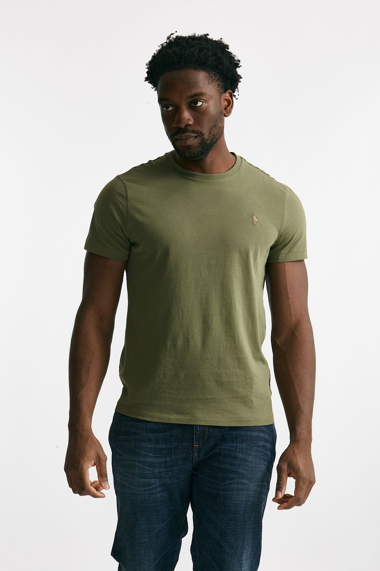 T-shirt in cotone verde militare