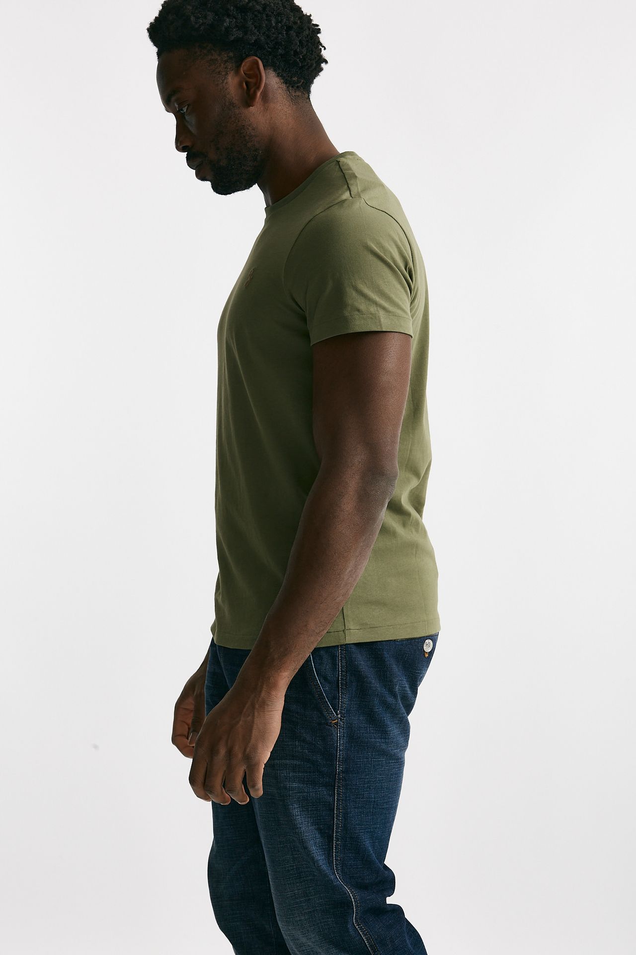 T-shirt in cotone verde militare
