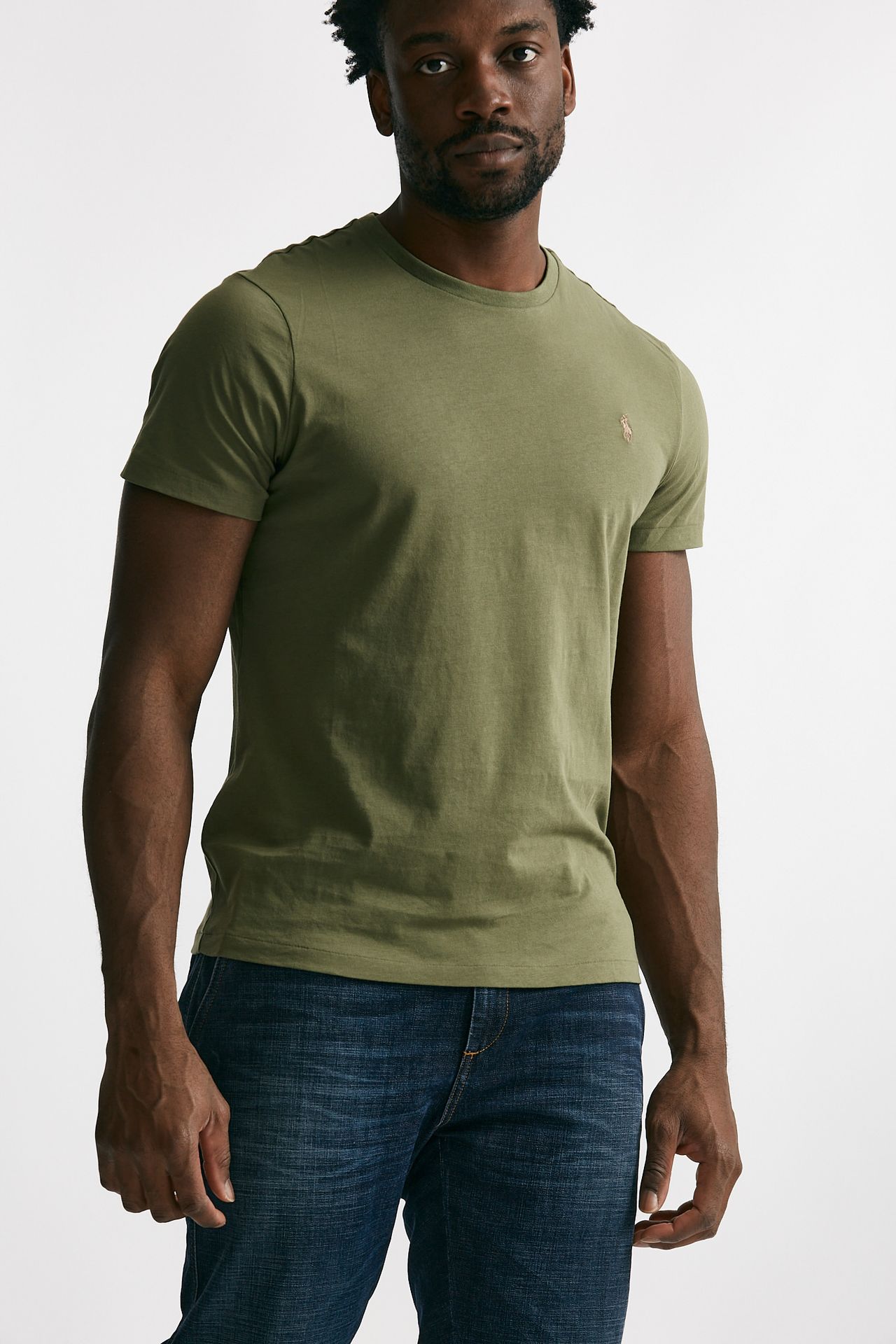 T-shirt in cotone verde militare