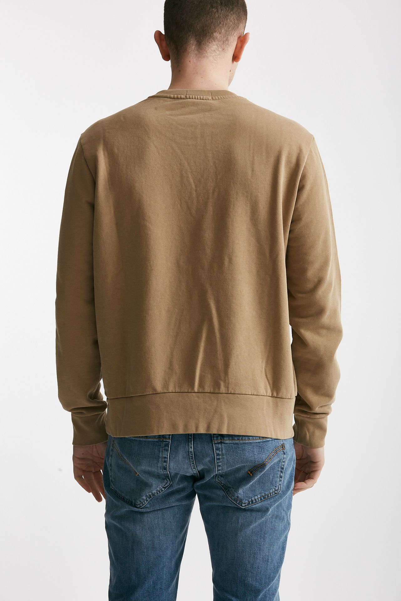 Felpa in cotone lavato cammello