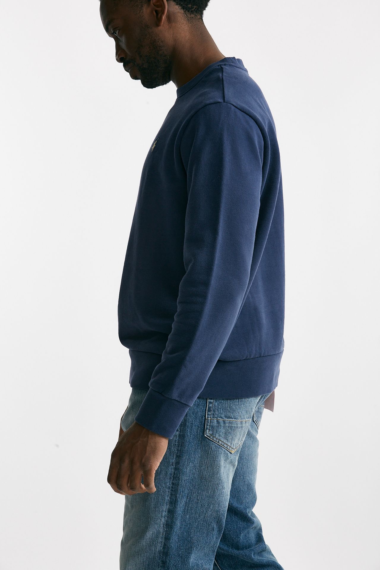Felpa in cotone lavato blu