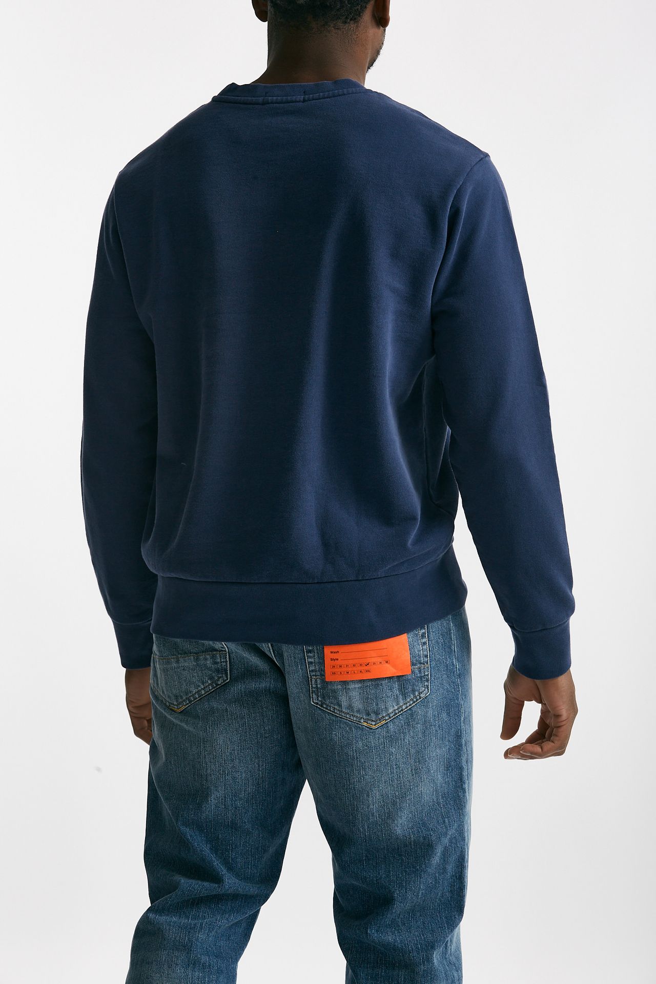 Felpa in cotone lavato blu