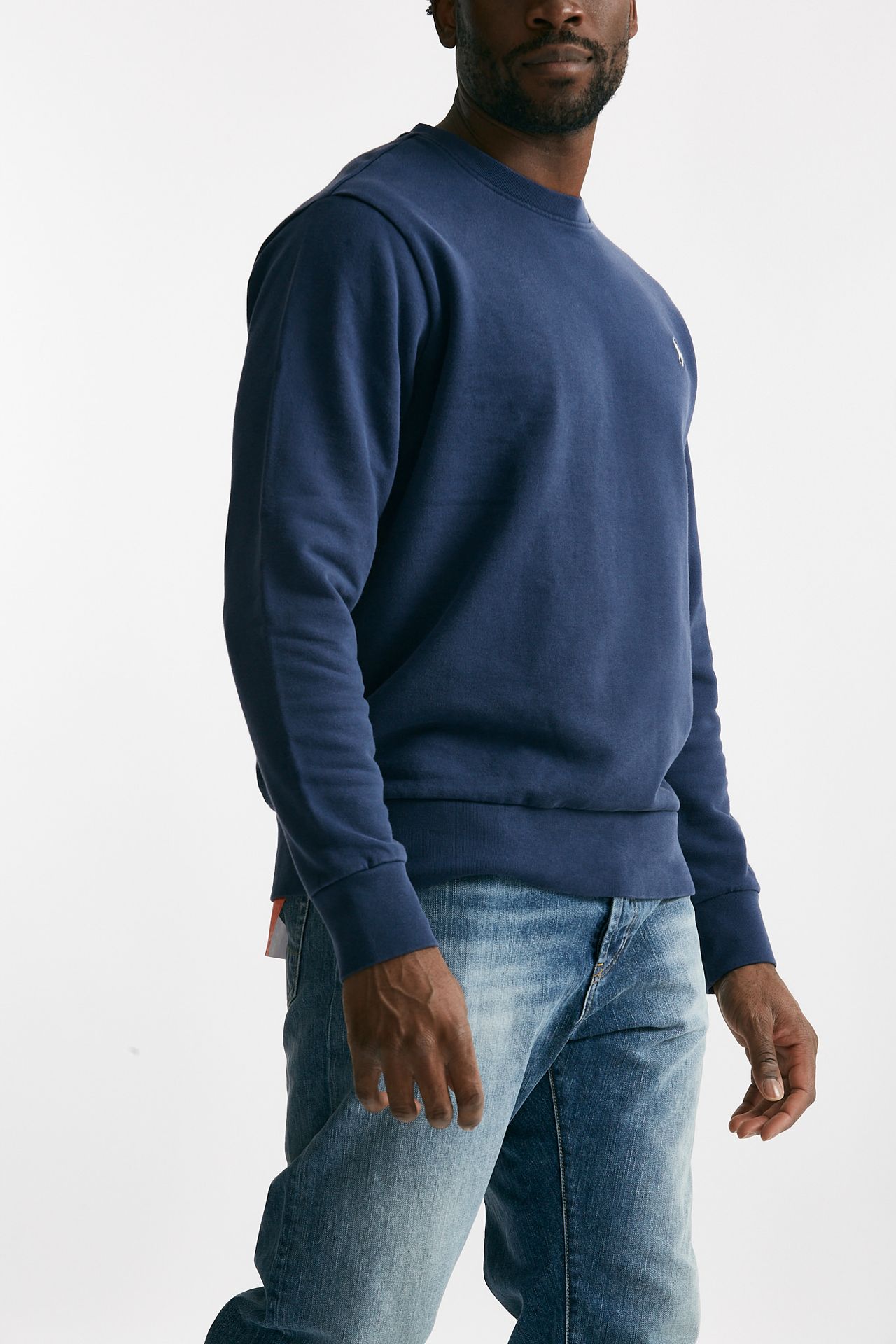 Felpa in cotone lavato blu