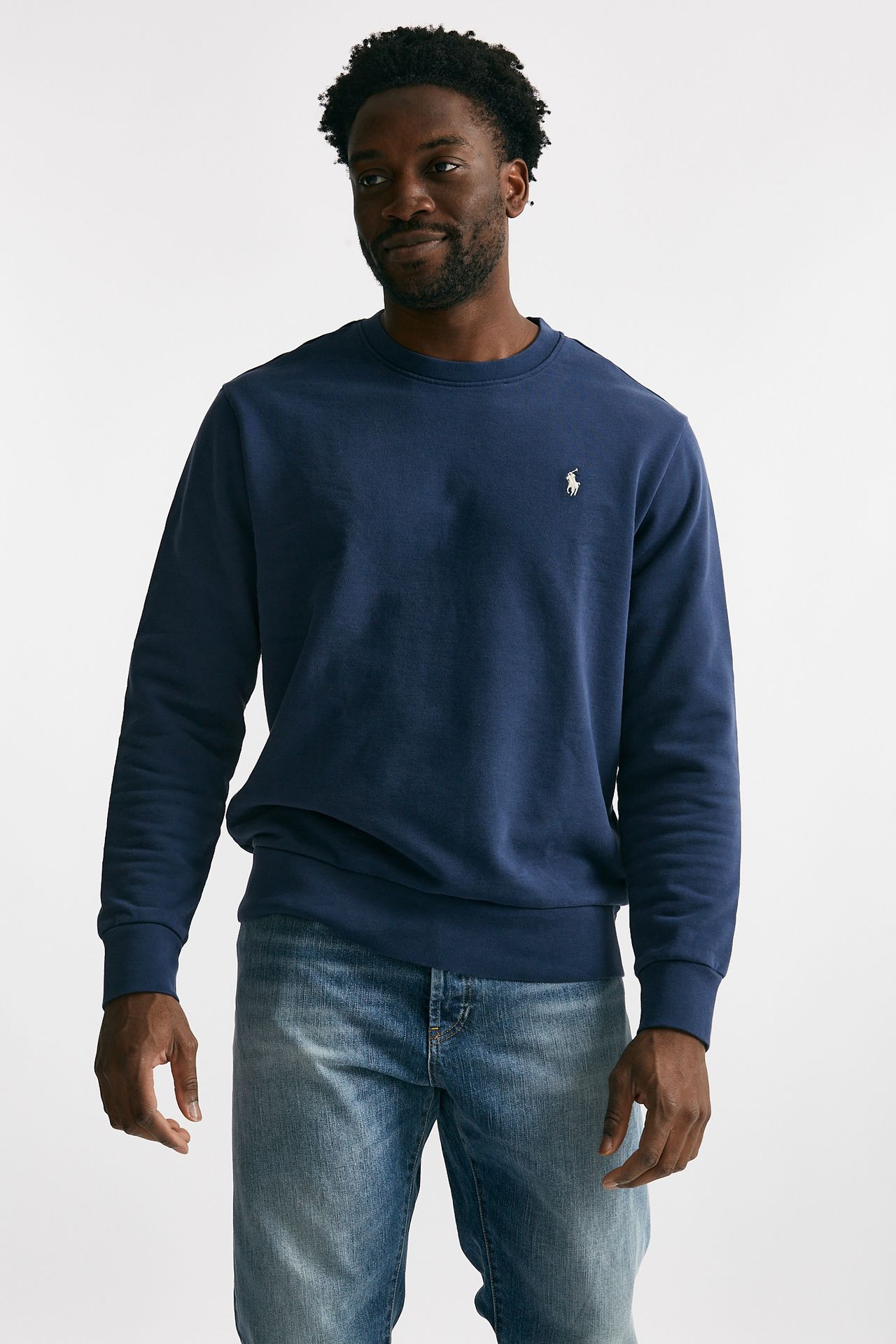 Felpa in cotone lavato blu