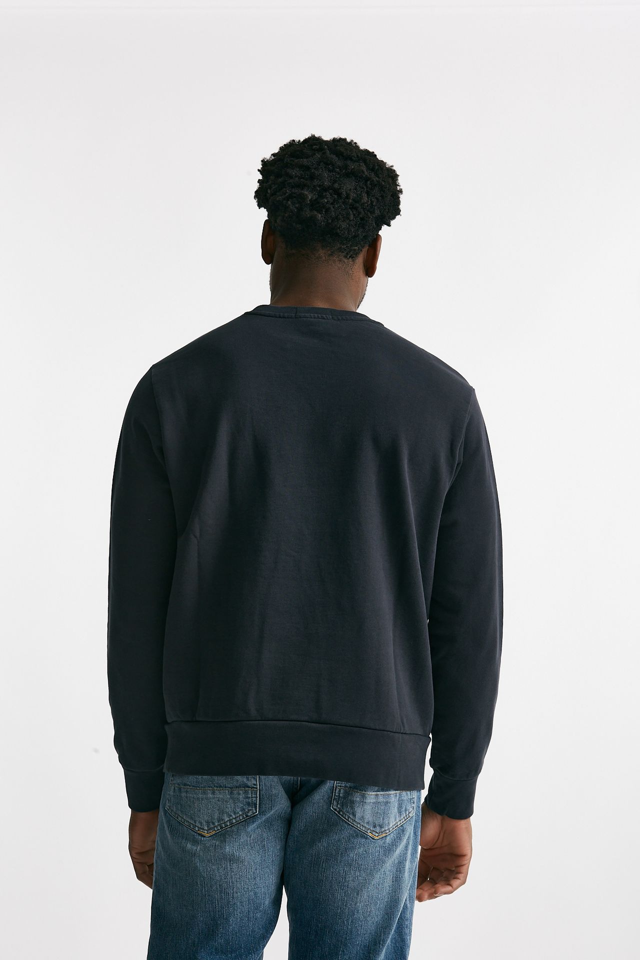 Felpa in cotone lavato nero