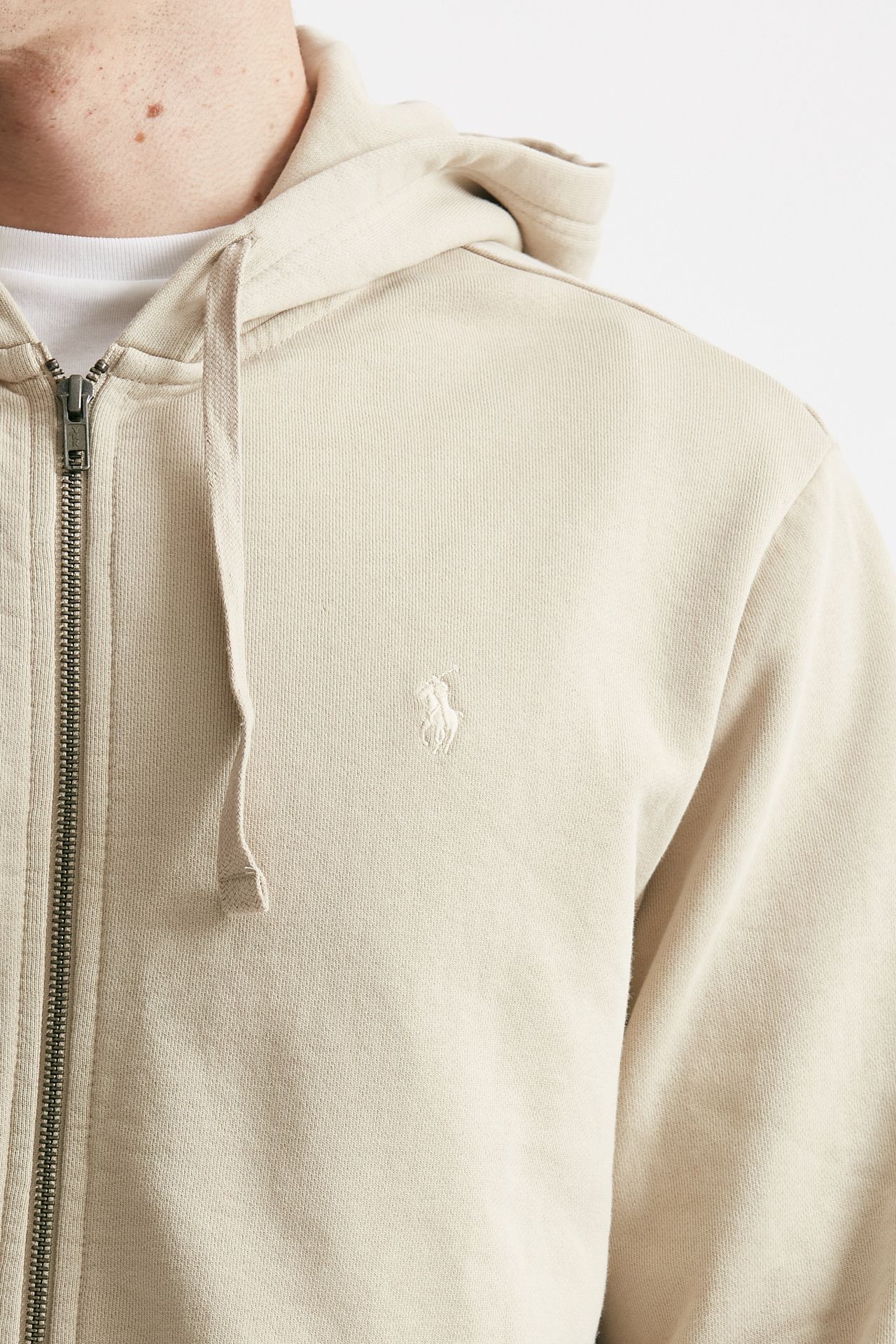 Felpa cappuccio in cotone lavato beige