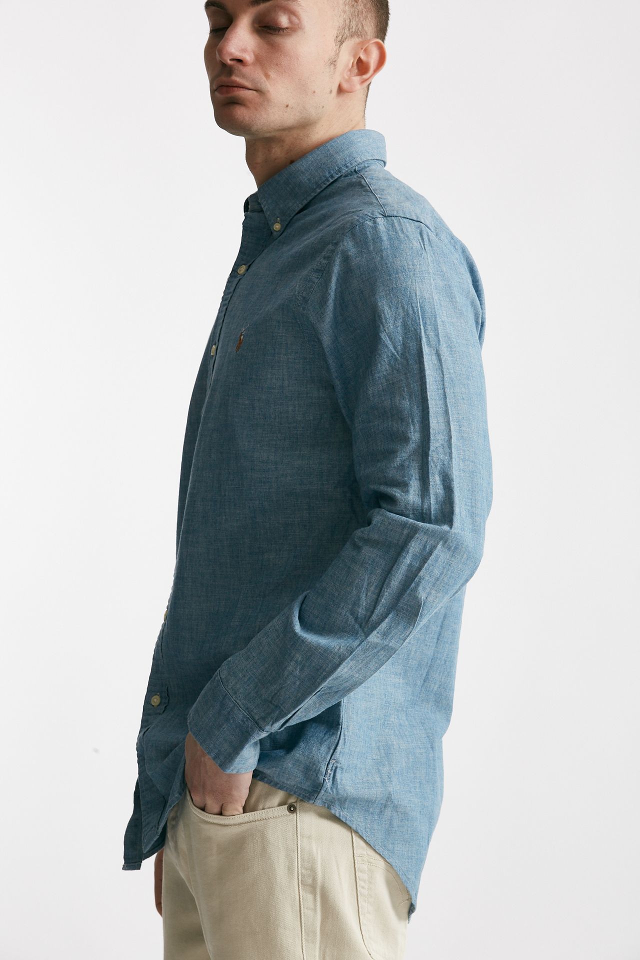 Camicia in cotone chambray denim