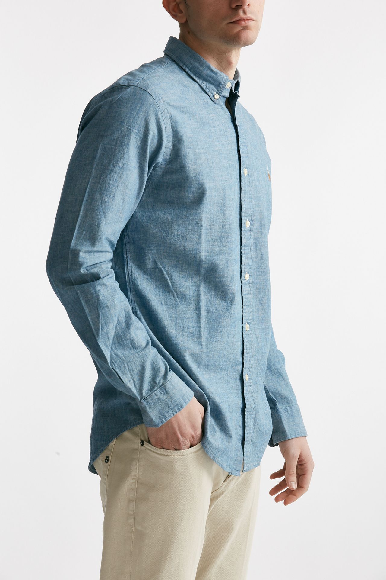 Camicia in cotone chambray denim