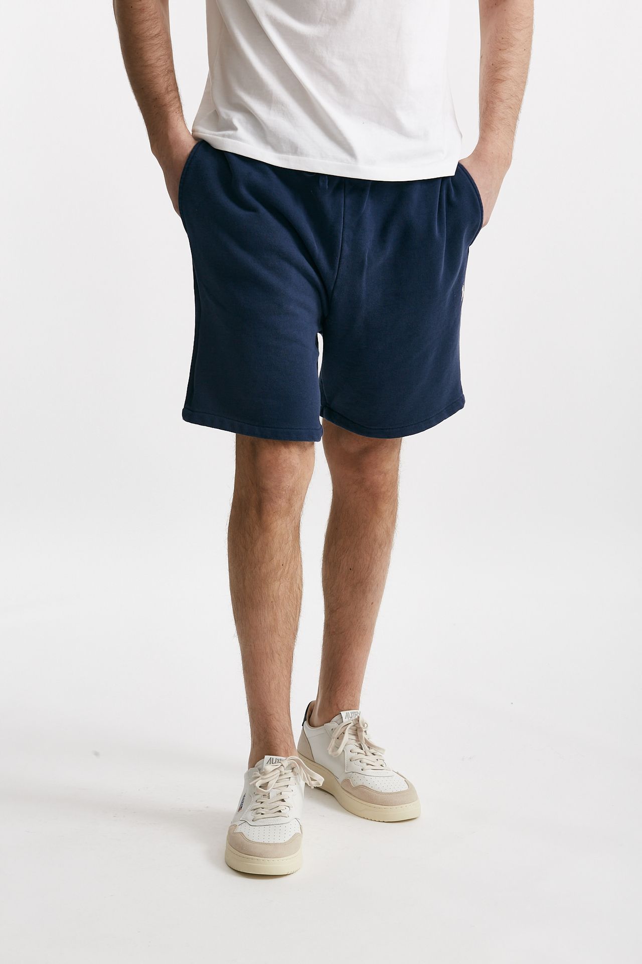 Bermuda felpa in cotone blu