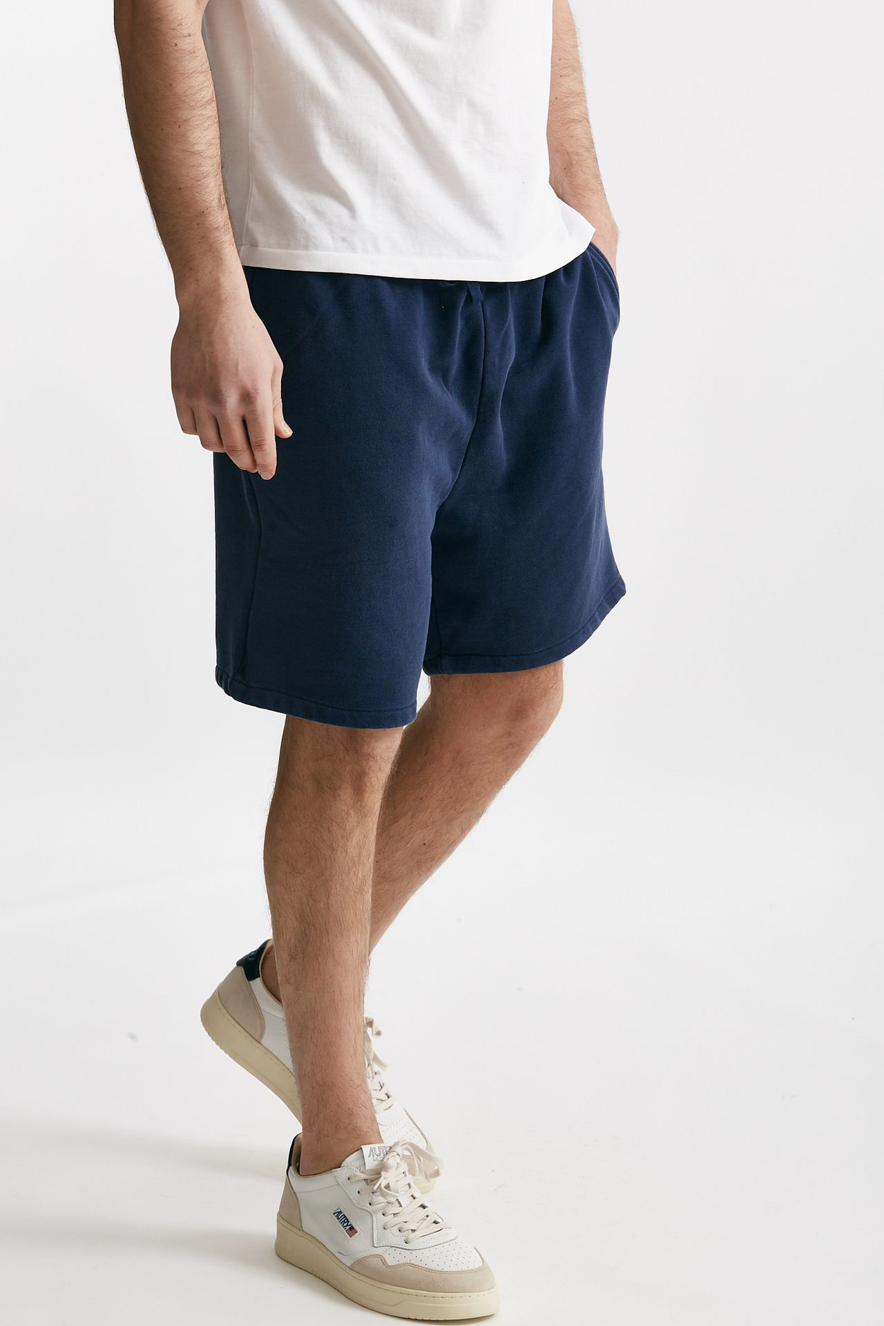 Bermuda felpa in cotone blu