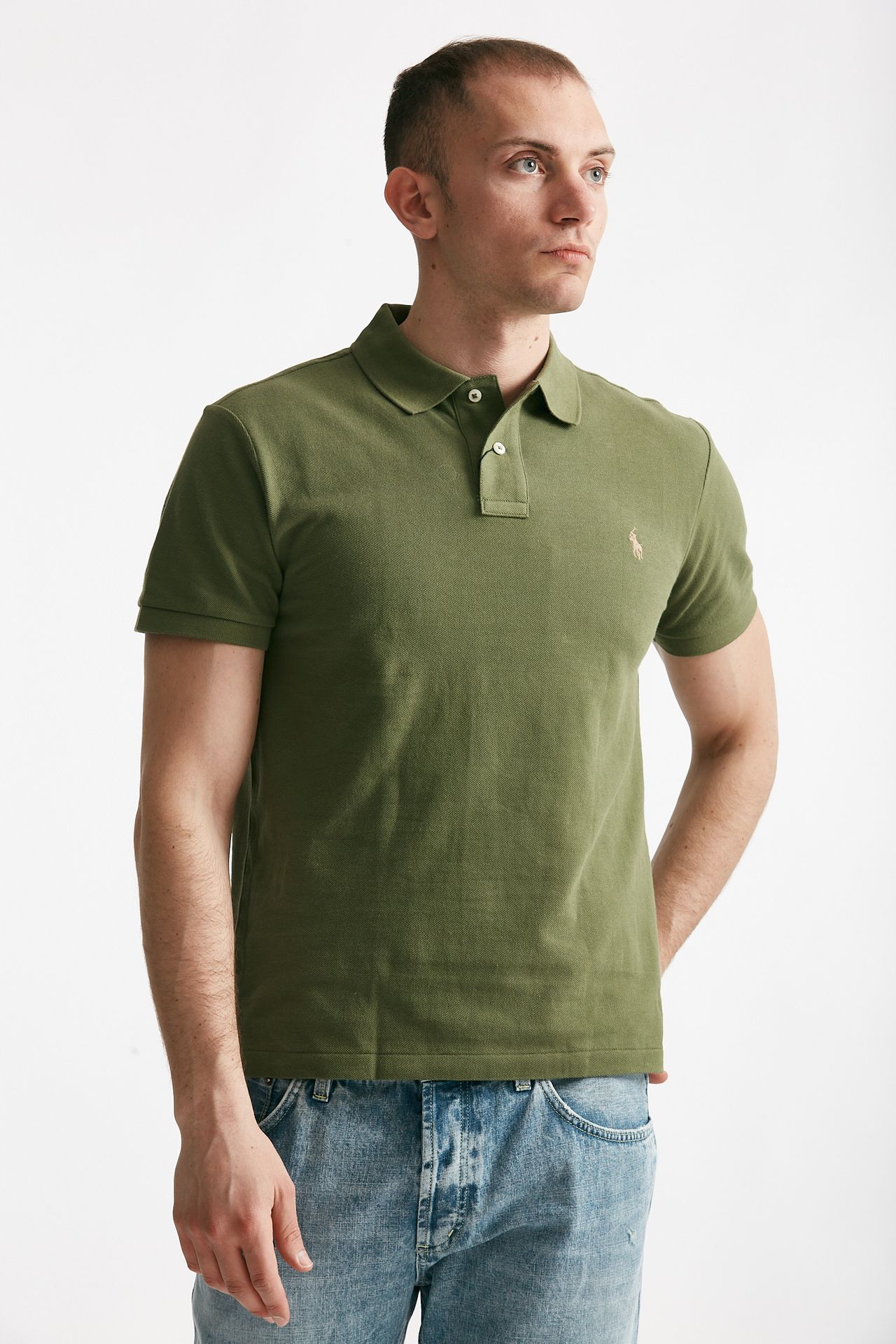 Polo in cotone piquet militare