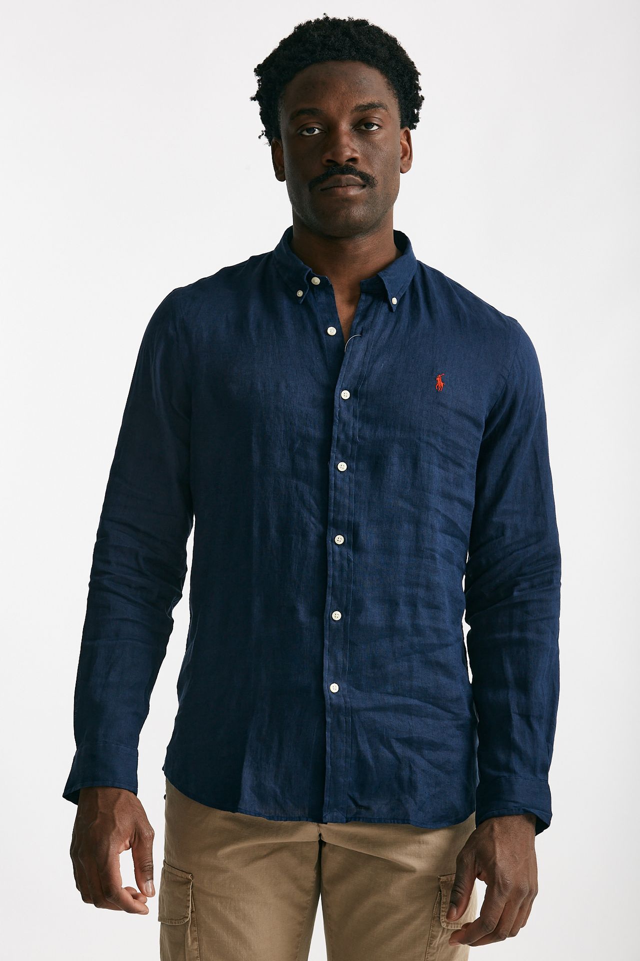Camicia in lino blu