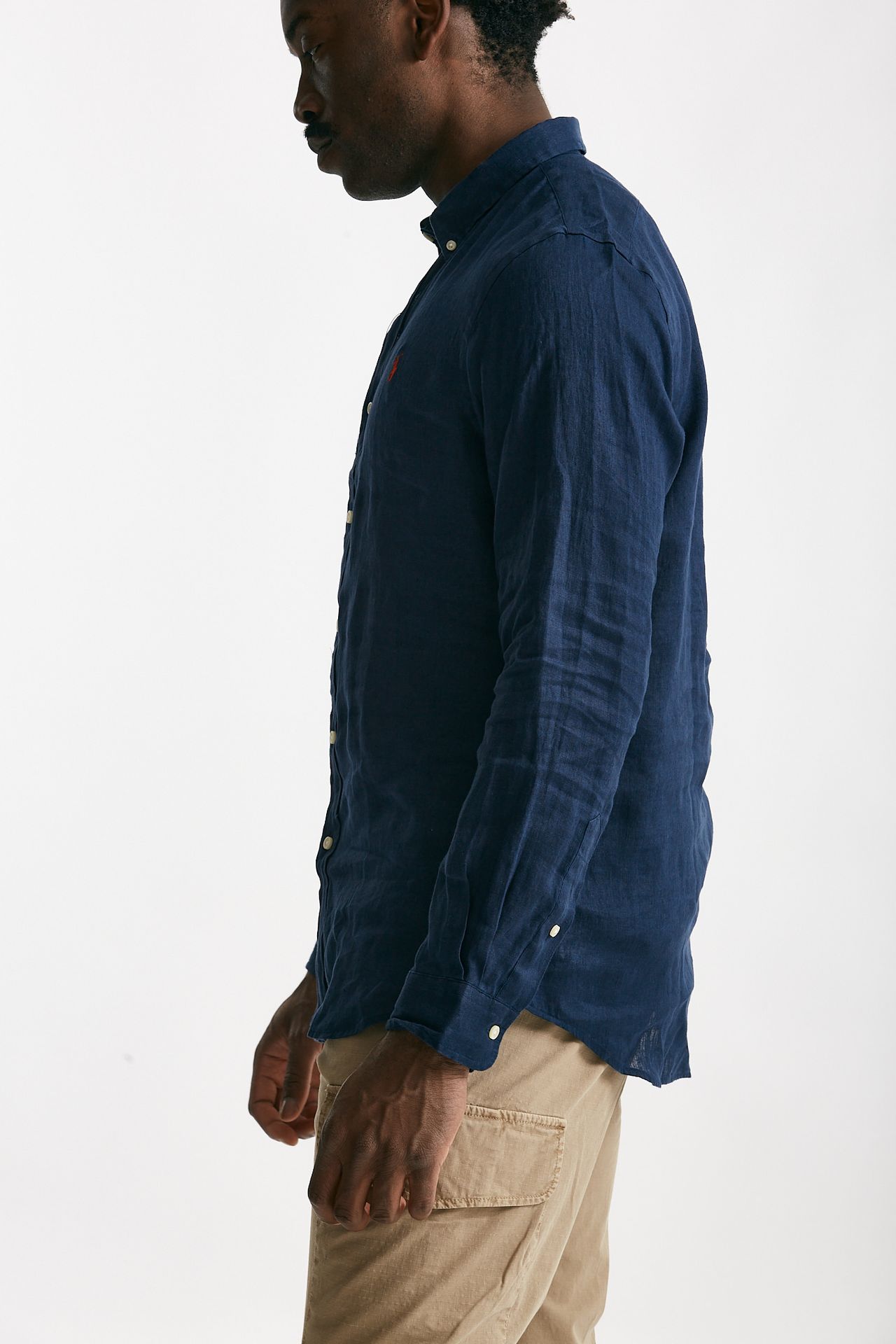 Camicia in lino blu