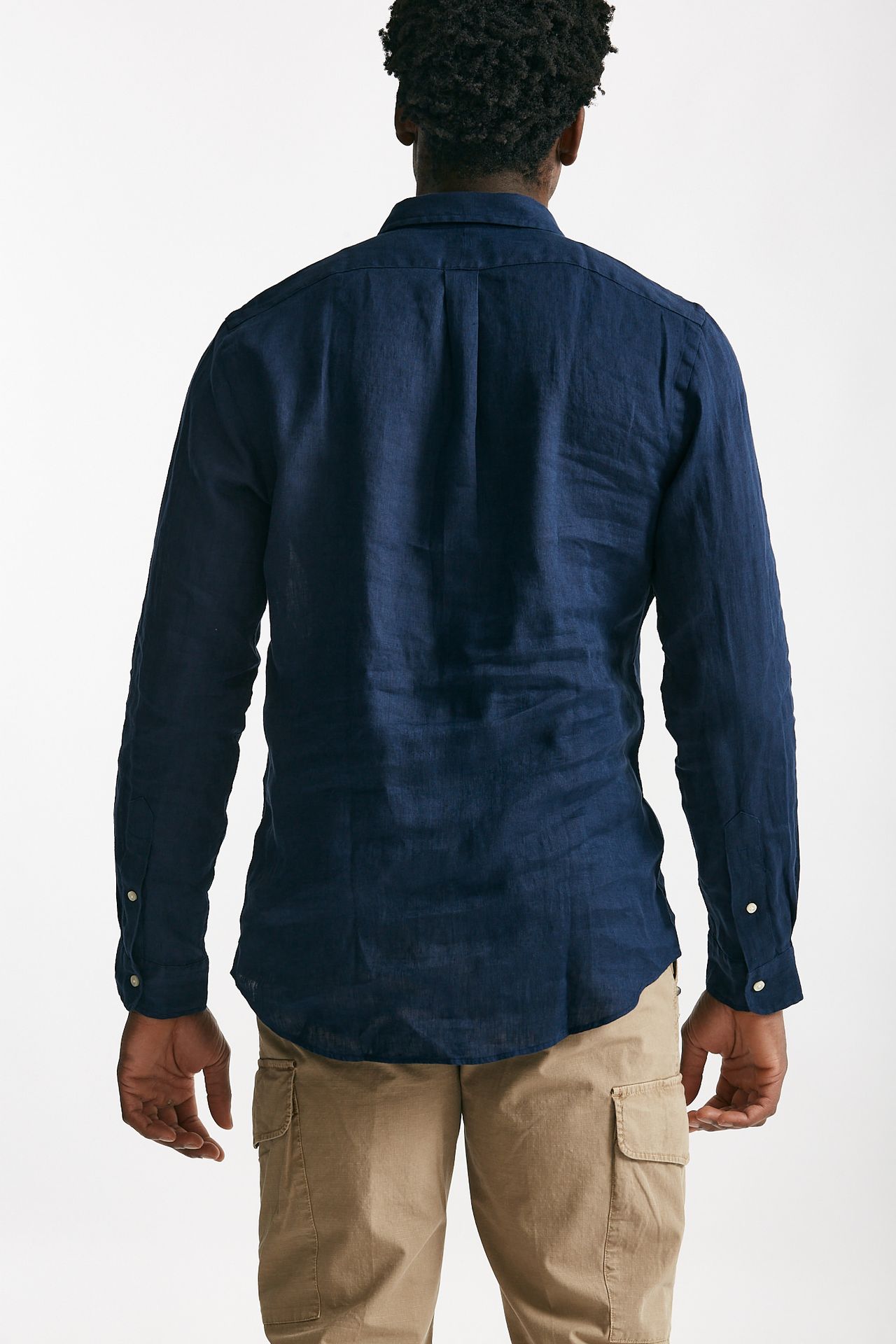 Camicia in lino blu