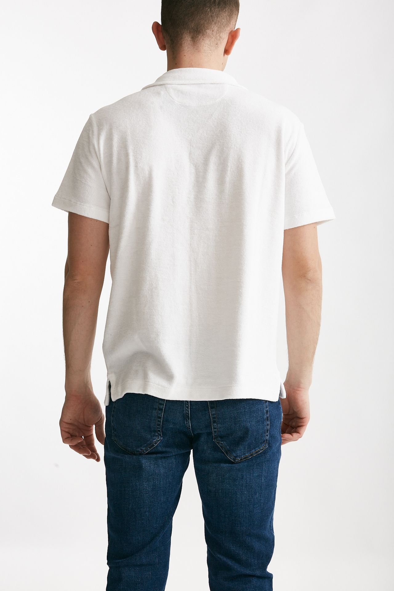 Polo in cotone e poliestere bianco