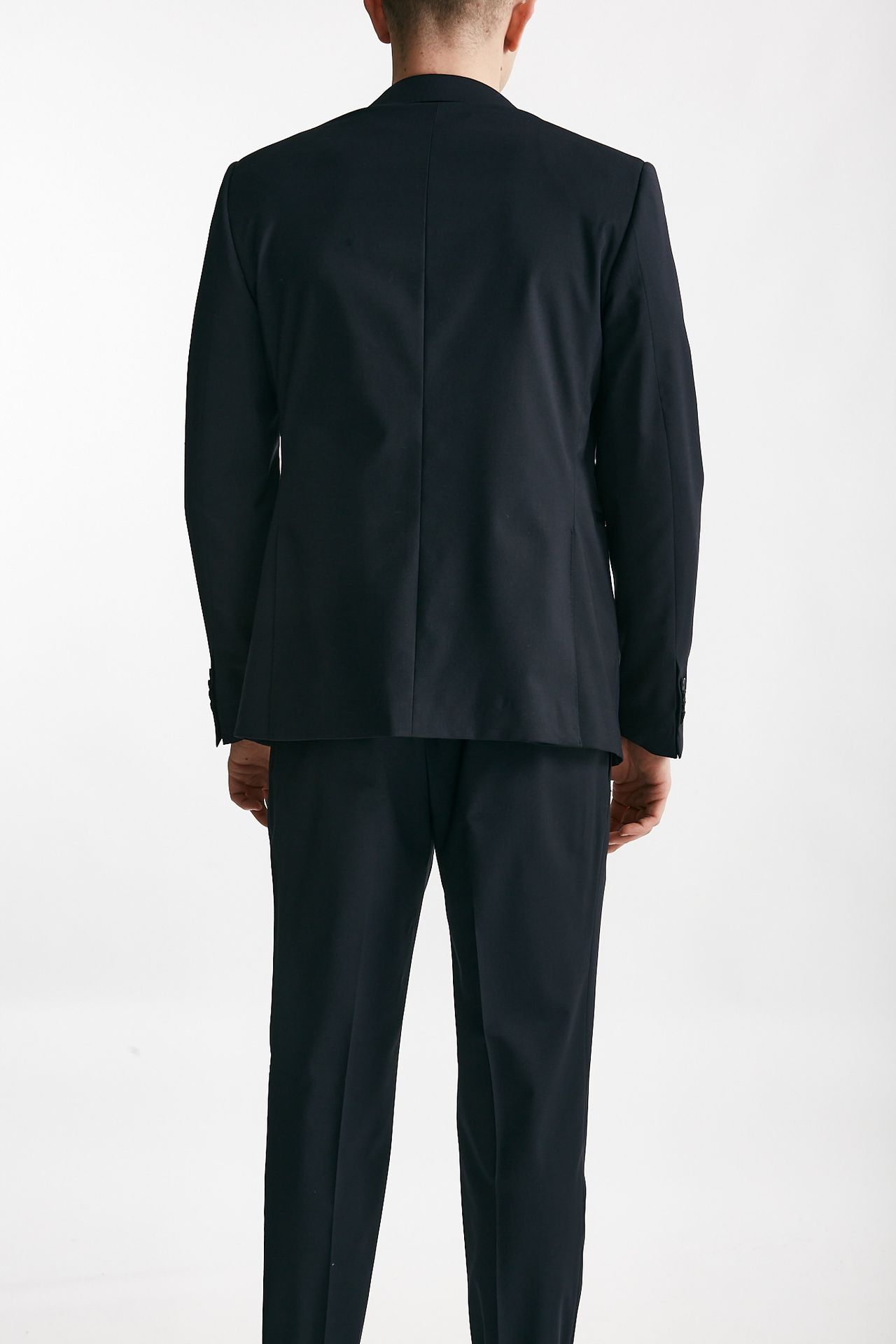 Abito monopetto blu lana stretch
