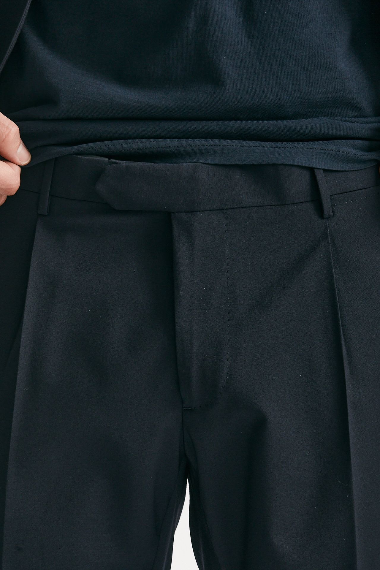 Abito monopetto blu lana stretch
