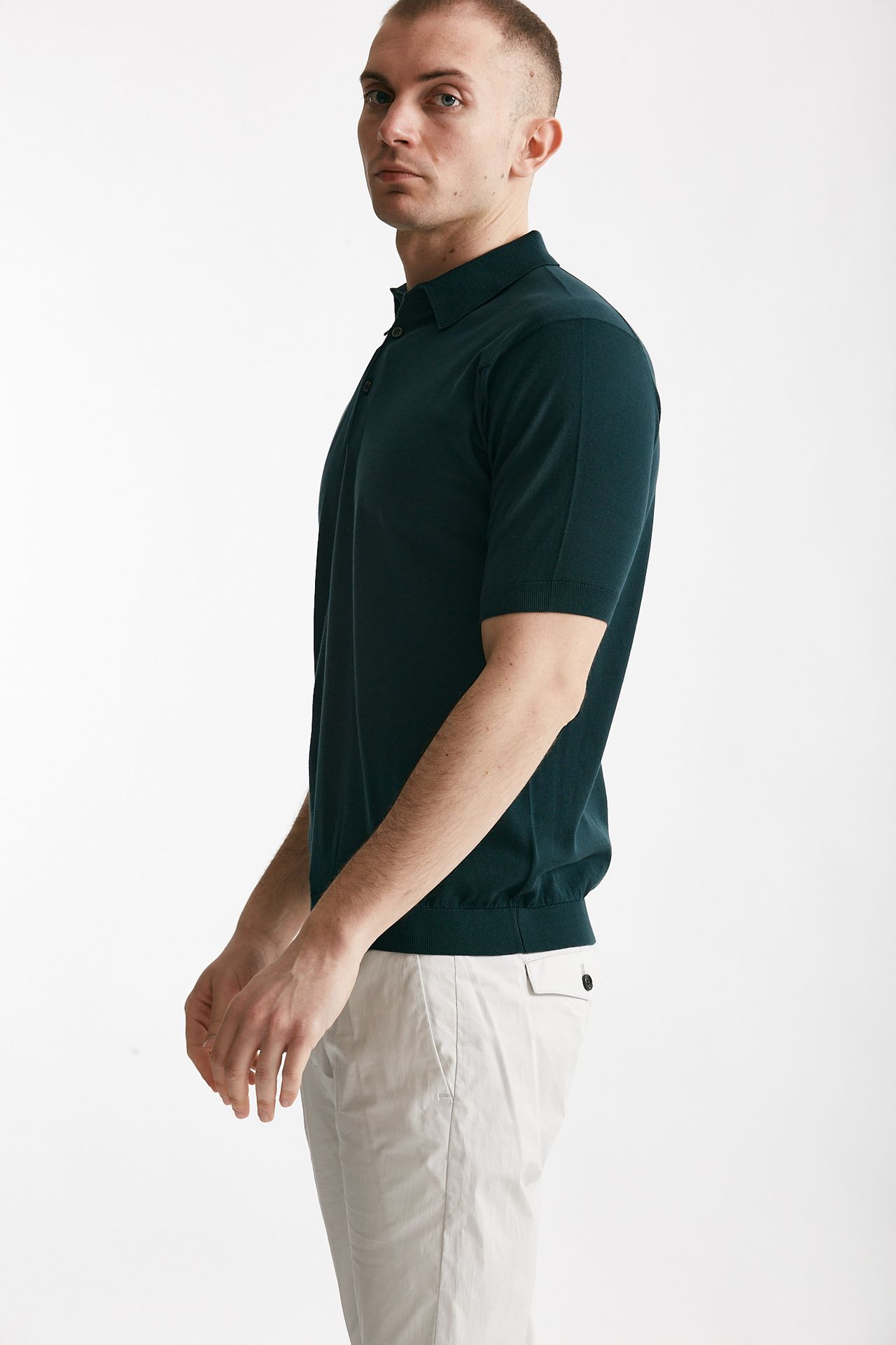 Polo REID in cotone sea island verdone 