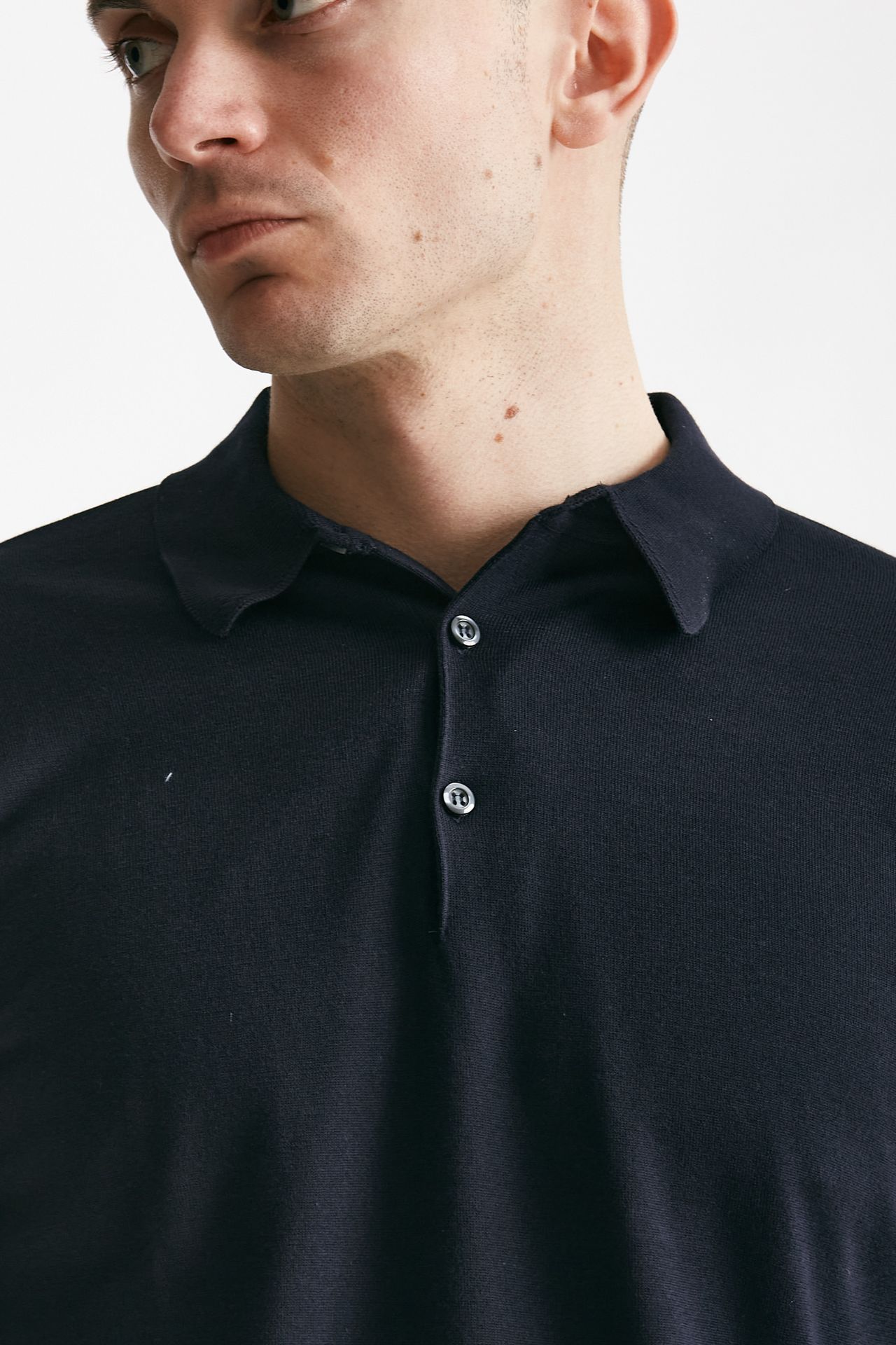 Polo REID in cotone sea island blu 