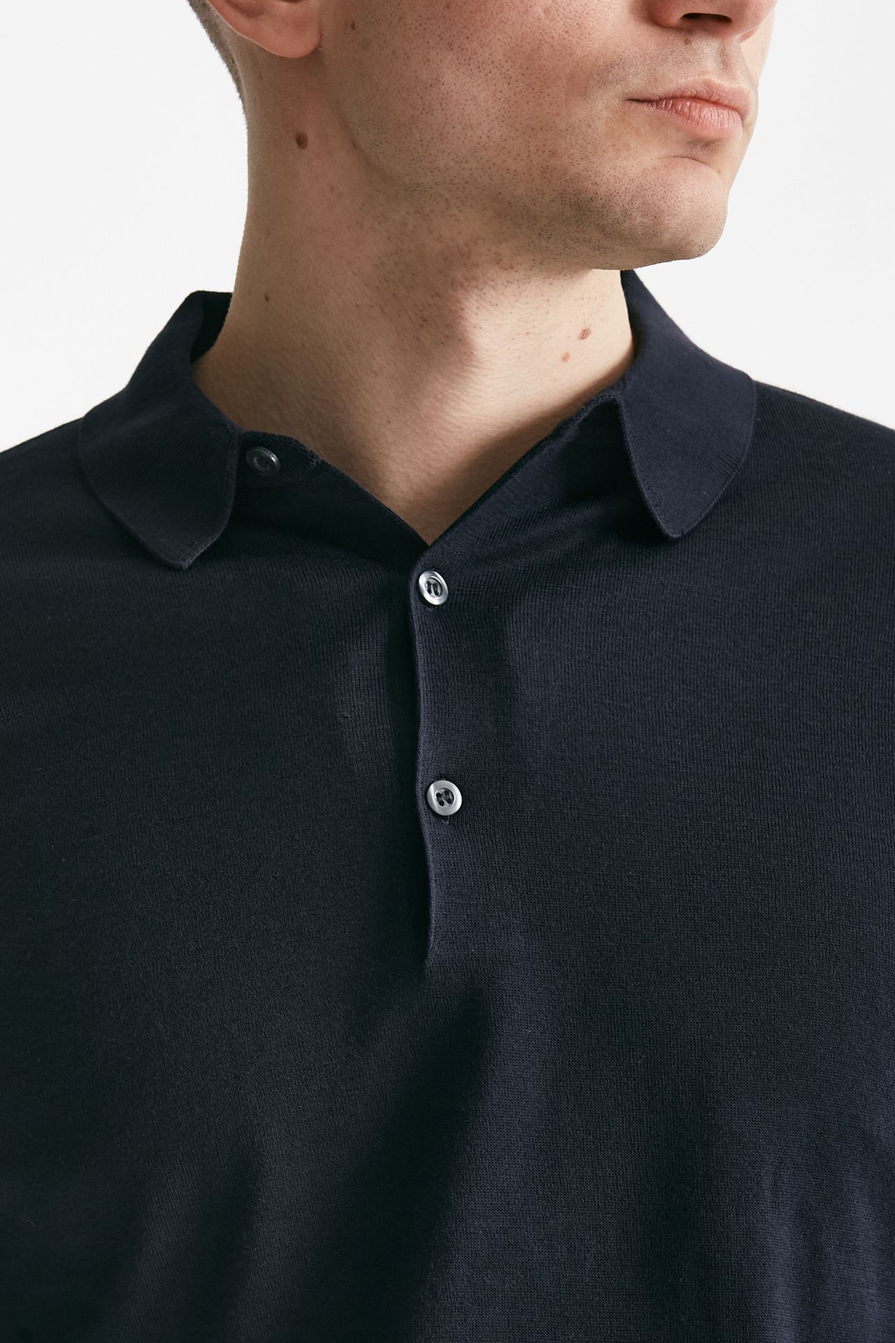Polo BRADWELL in cotone sea island blu 
