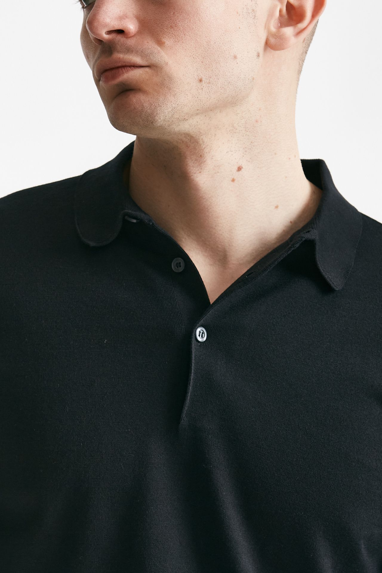 Polo REID in cotone sea island nero 