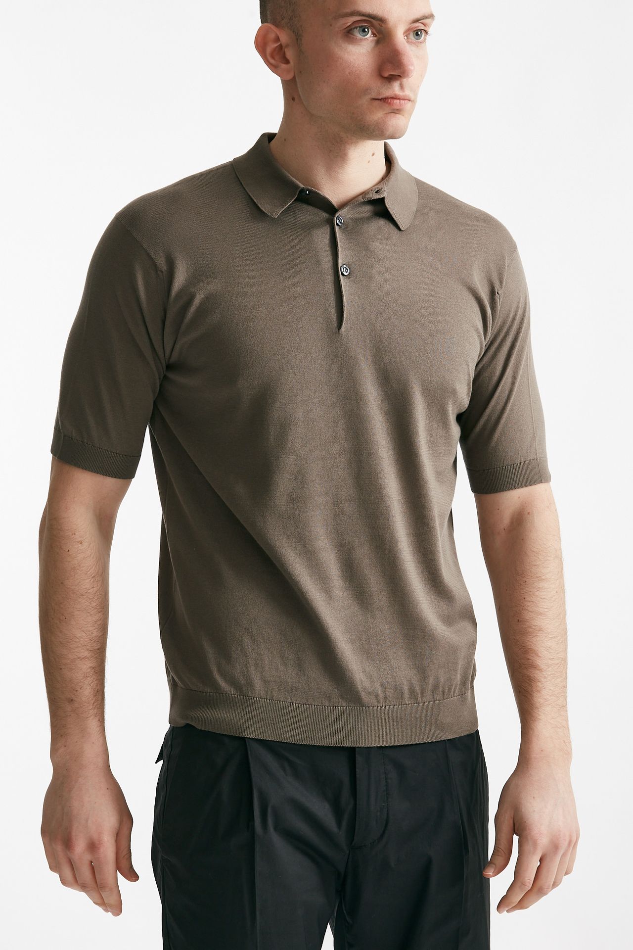 Polo in cotone sea island fango REID