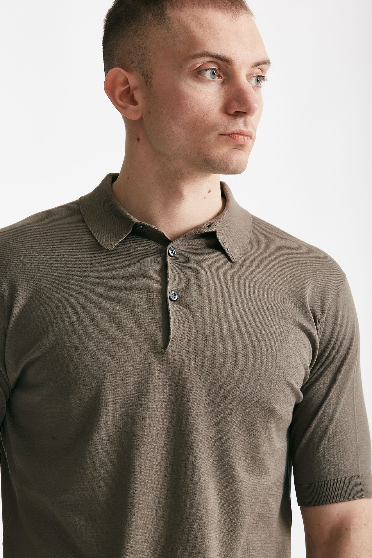 Polo in cotone sea island fango REID