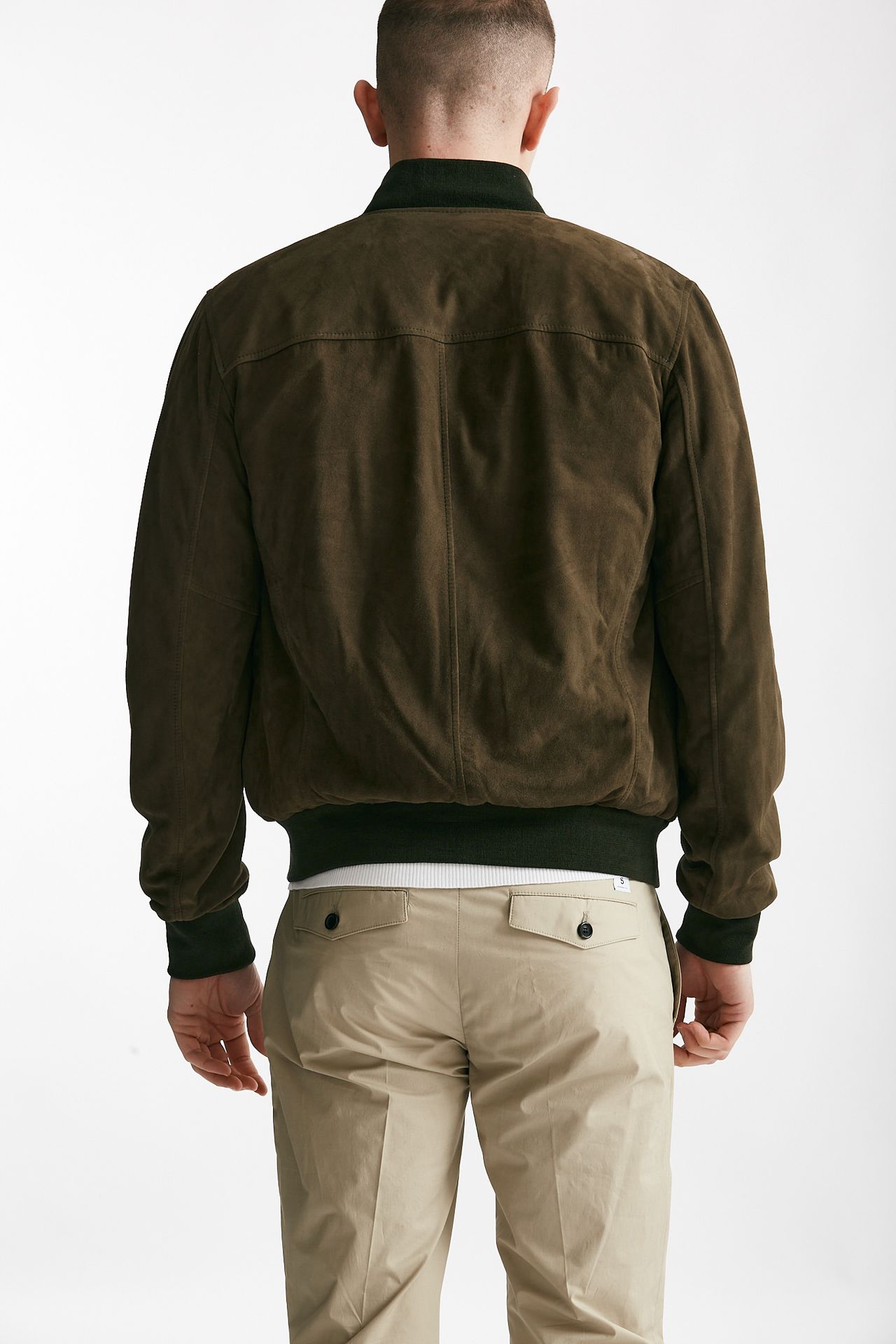 Bomber EMANUELE in camoscio verde