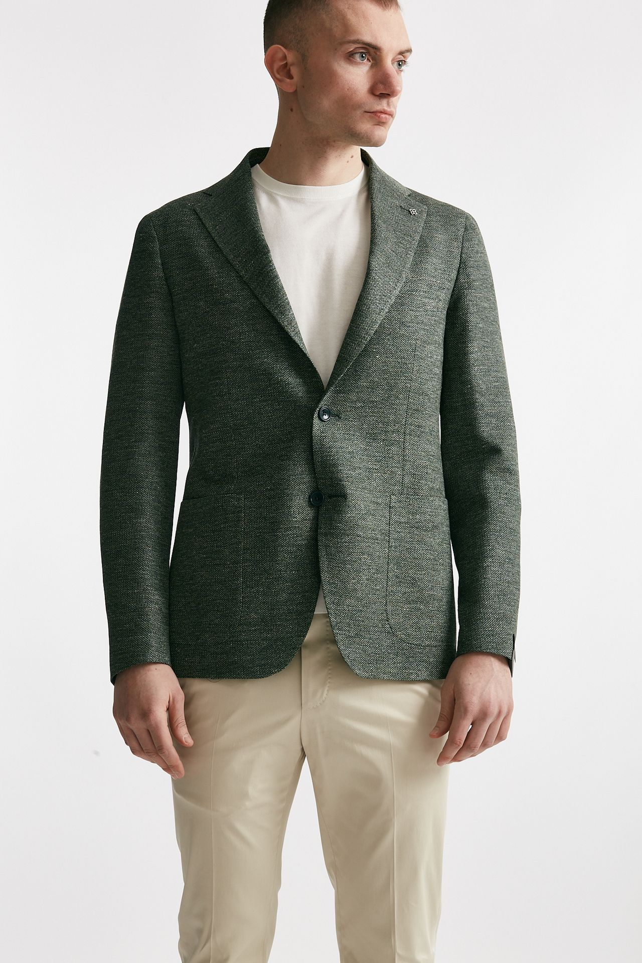 Giacca monopetto MONTECARLO lino/cotone verde
