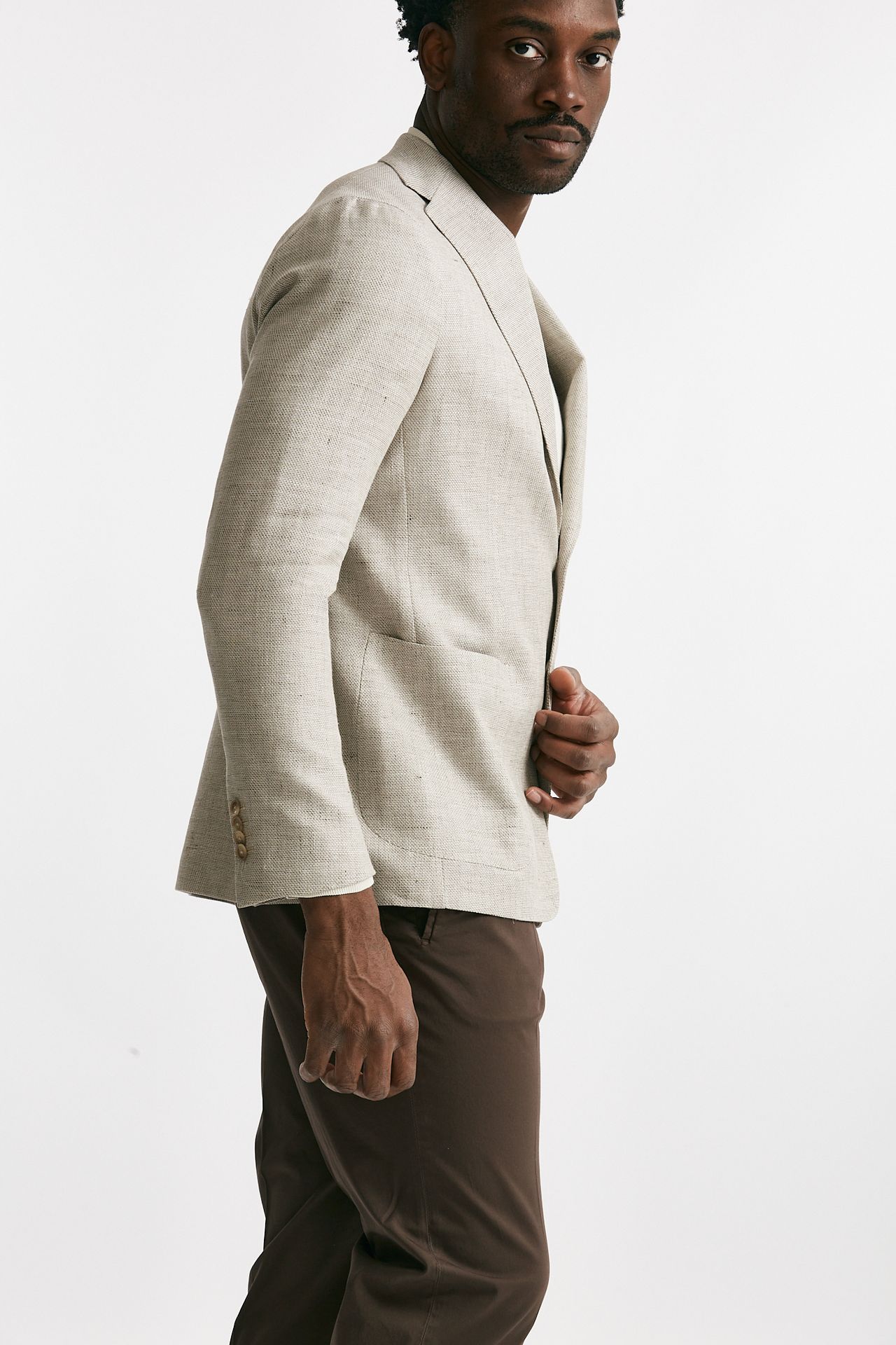 Giacca monopetto MONTECARLO lino/cotone beige
