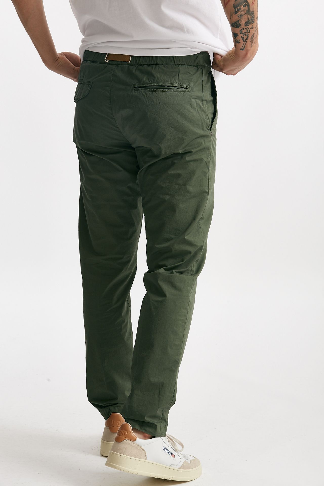 Pantalone in cotone stretch verde