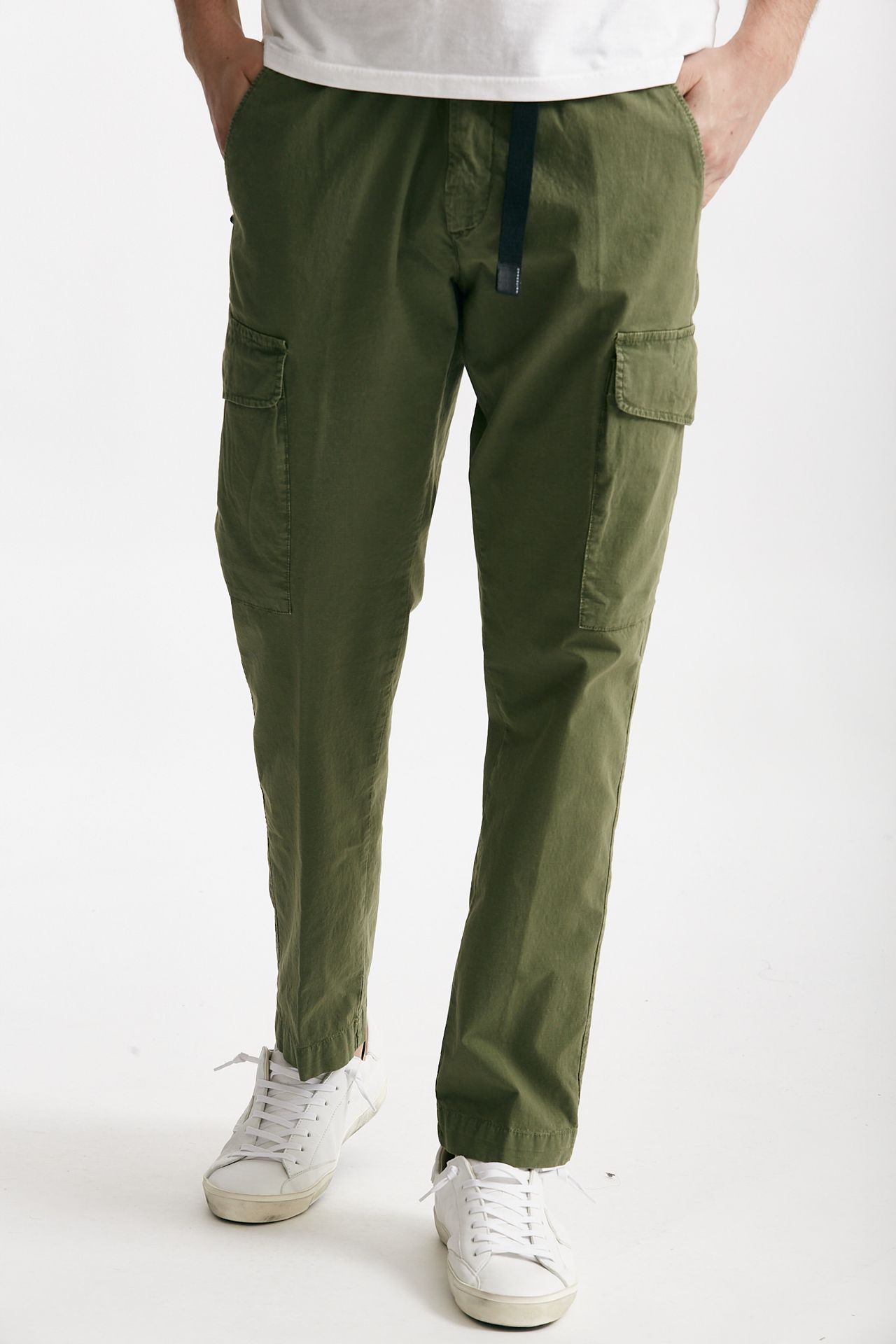 Pantalone cargo in cotone ripstop stretch verde
